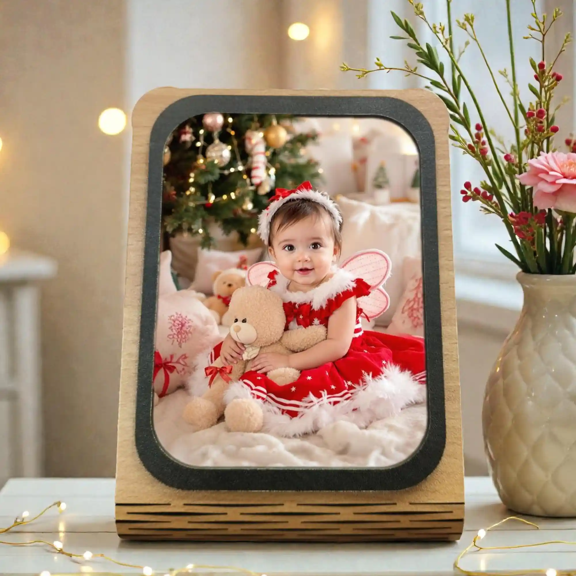 Personalized Foldable MDF Wood Photo Frame for Table & Desk | Custom Printed Wooden Picture Frame Gift | DVMART
