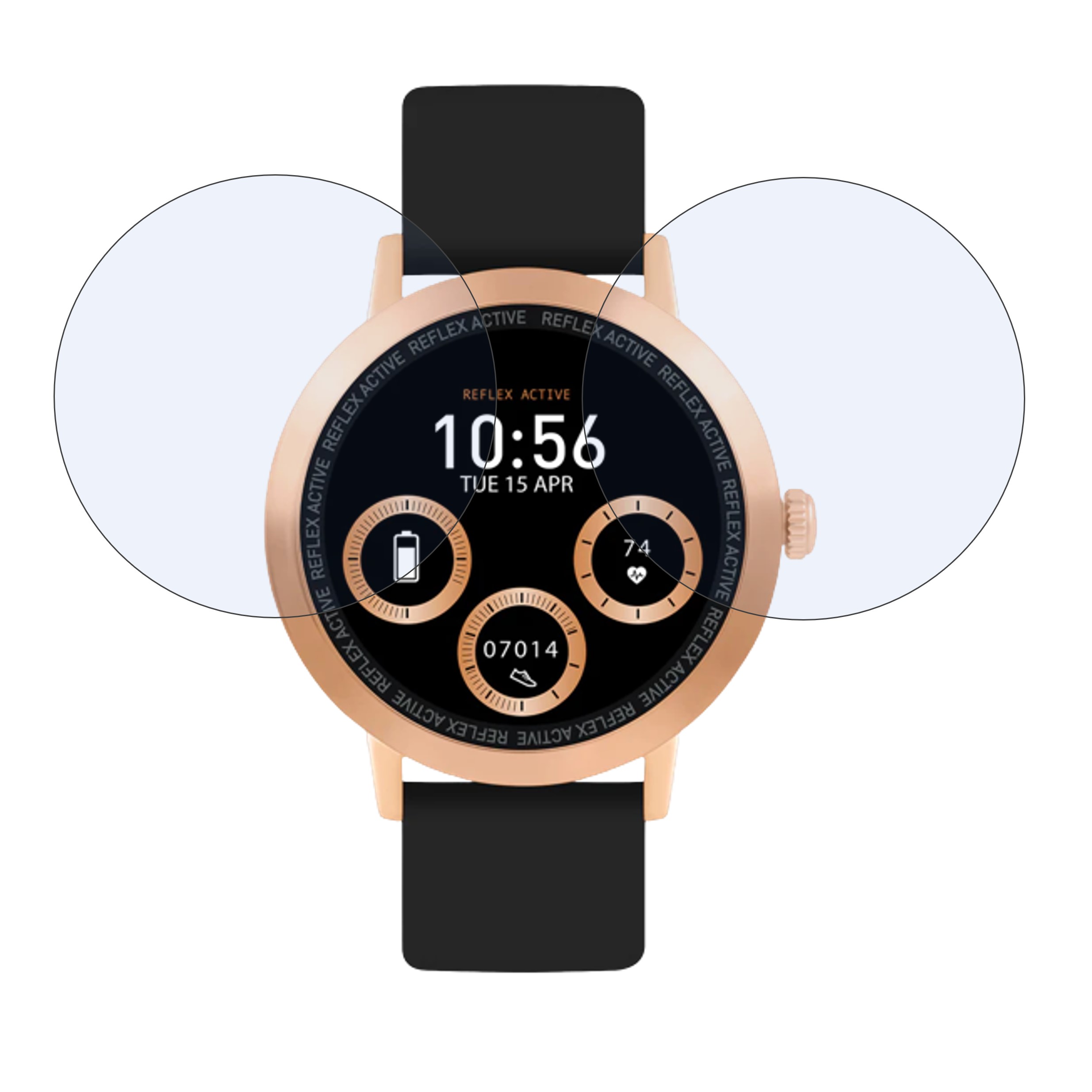 REFLEX Active BLACK SERIES 07 Smartwatch Screen Protector 9H Protective Compatible Flexible
