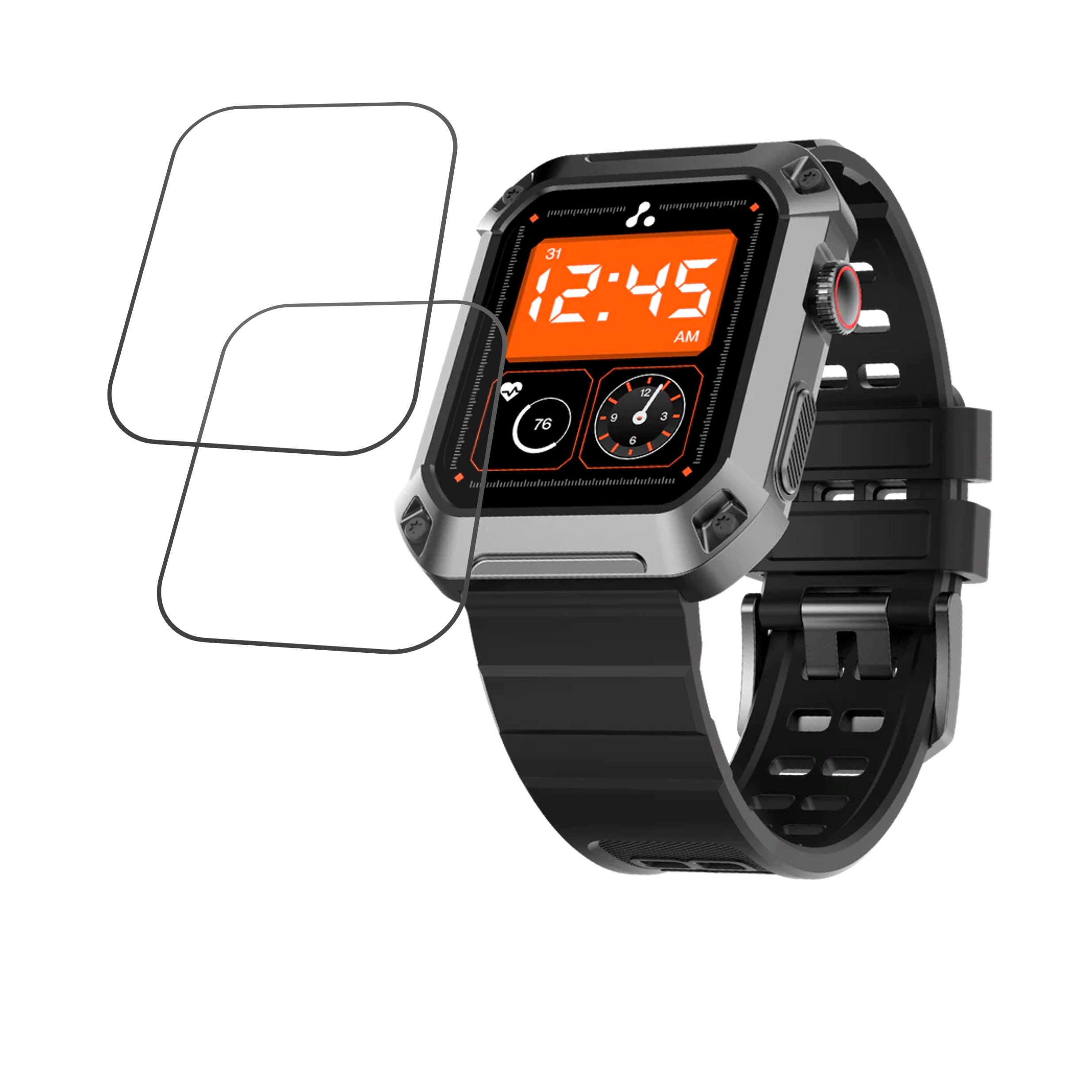 Ambrane Wise Stud Smartwatch Screen Protector 9H Protective Compatible Flexible