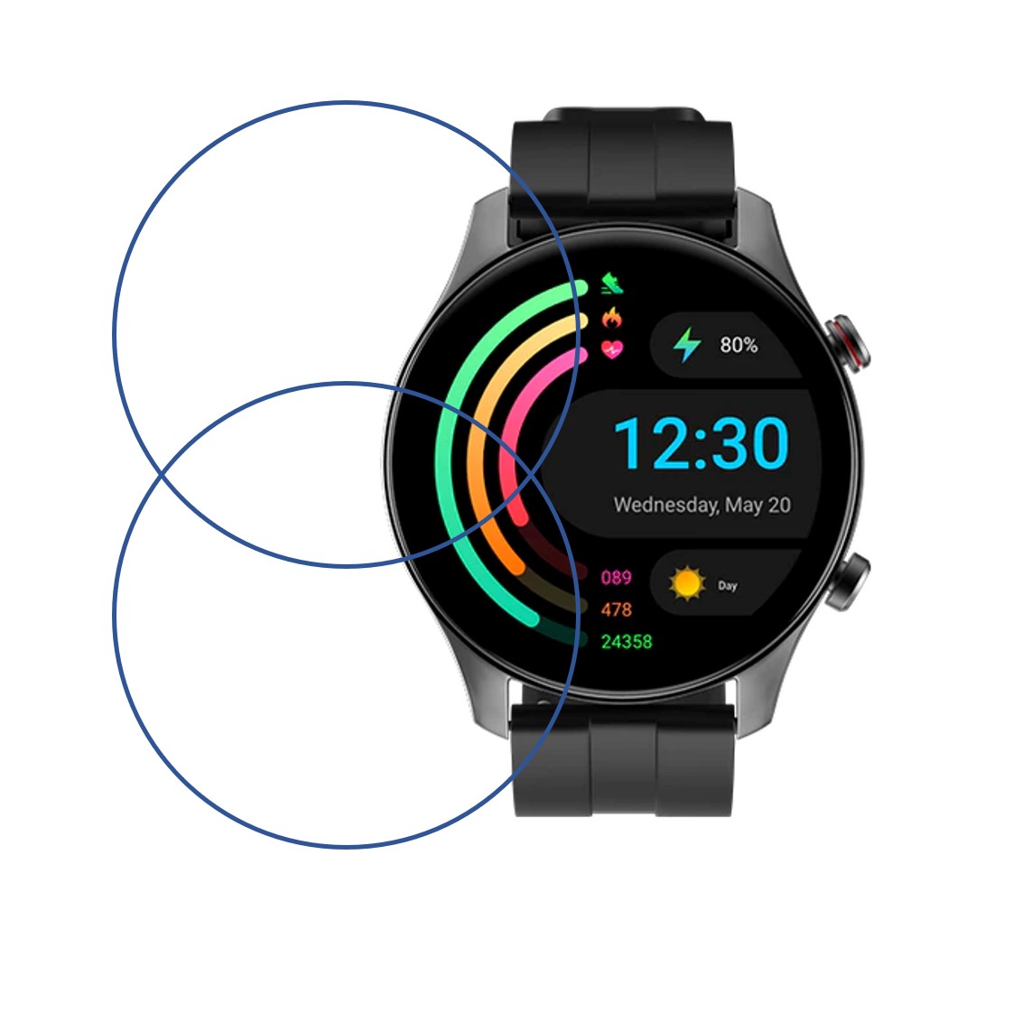 Noisefit Evolve 2 Play Compatible Smartwatch Screen Protector (Pack of 02)
