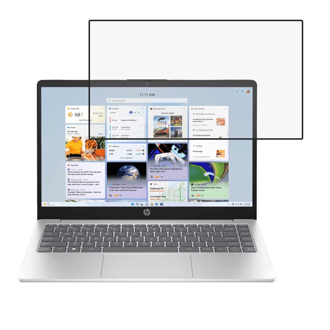 Laptop Screen Protector Compatible With HP Laptop 39.6 cm (15.6) 15-fd1099TU, Silver  (15.6 Inch)9H Protective Ultra Clear (Flexible Screen Protector)