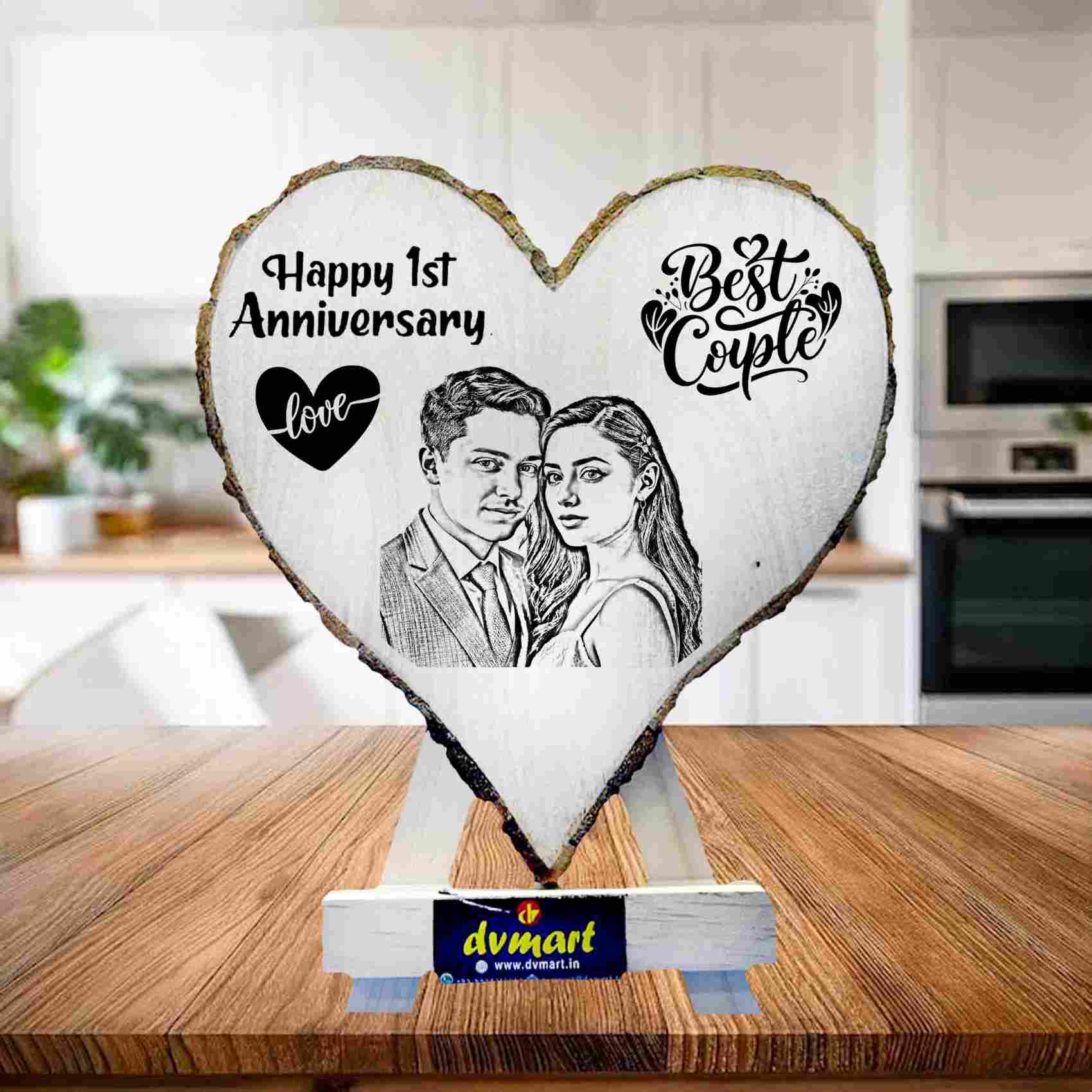 Unique Birthday/Anniversary Gift – Laser Engraved Mango Wood Frame | DVMART® (Eco-Friendly Gift)