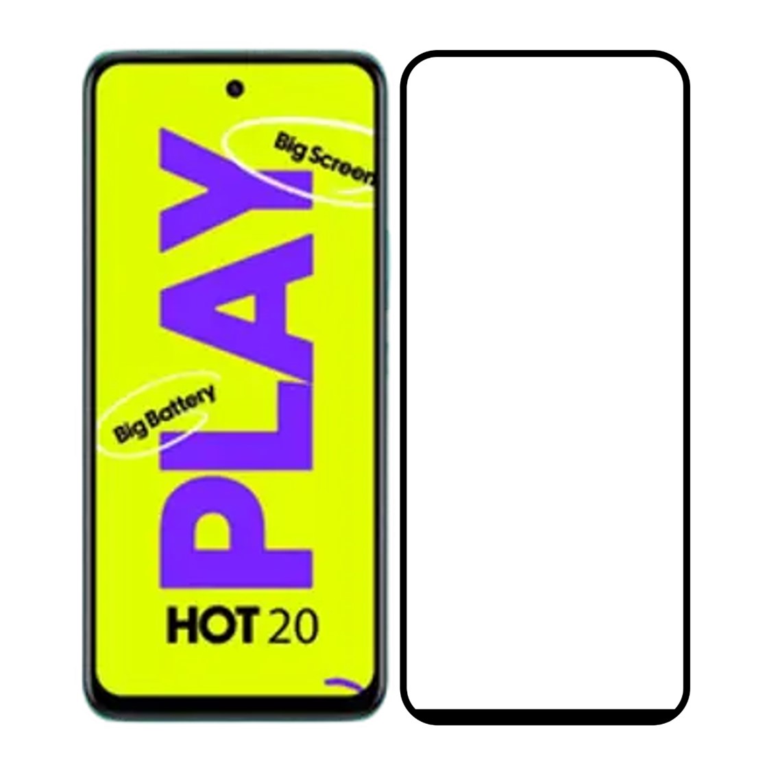 Tempered Glass Screen Protector Guard Compatible With Infinix Hot 10/12/12 Play/20 Play/Note 8i Edge to Edge Coverage With Free Installation Kit (Tempered Glass)