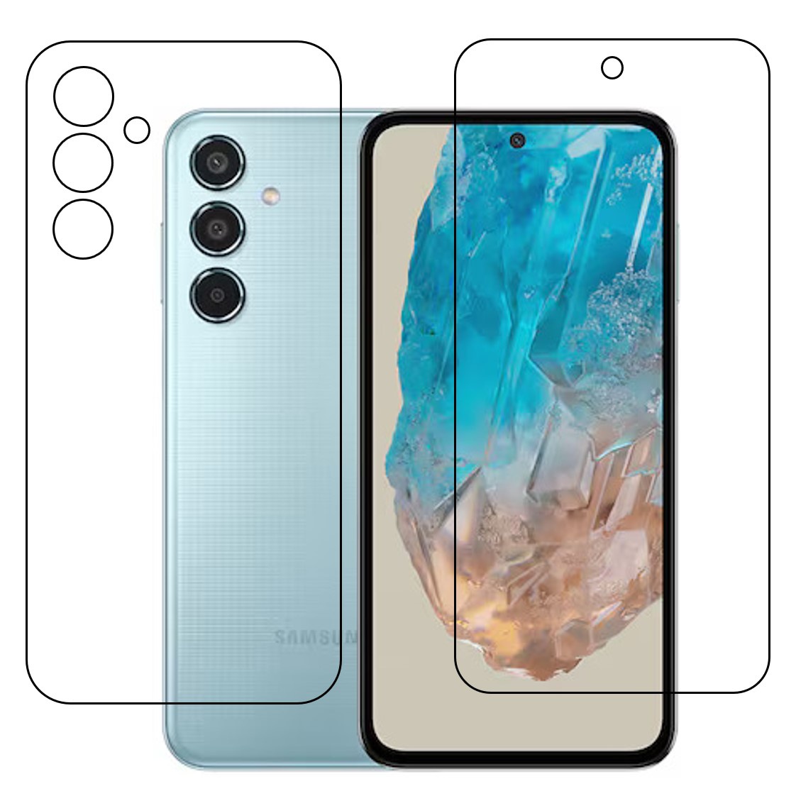 DVTECH® Mobile Screen Protector Compatible With Samsung Galaxy M35 Front & Back 9H Protective Flexible