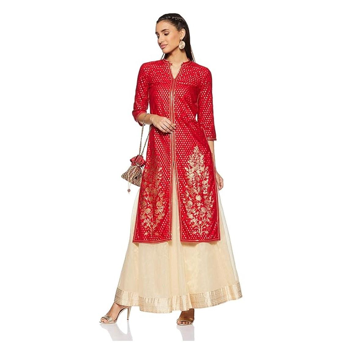 Women's Straight Kurta Red