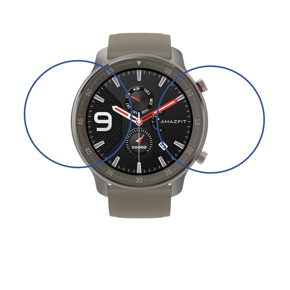 Amazfit GTR 47mm Titanium Body Compatible Smartwatch Screen Protector (Pack of 02)