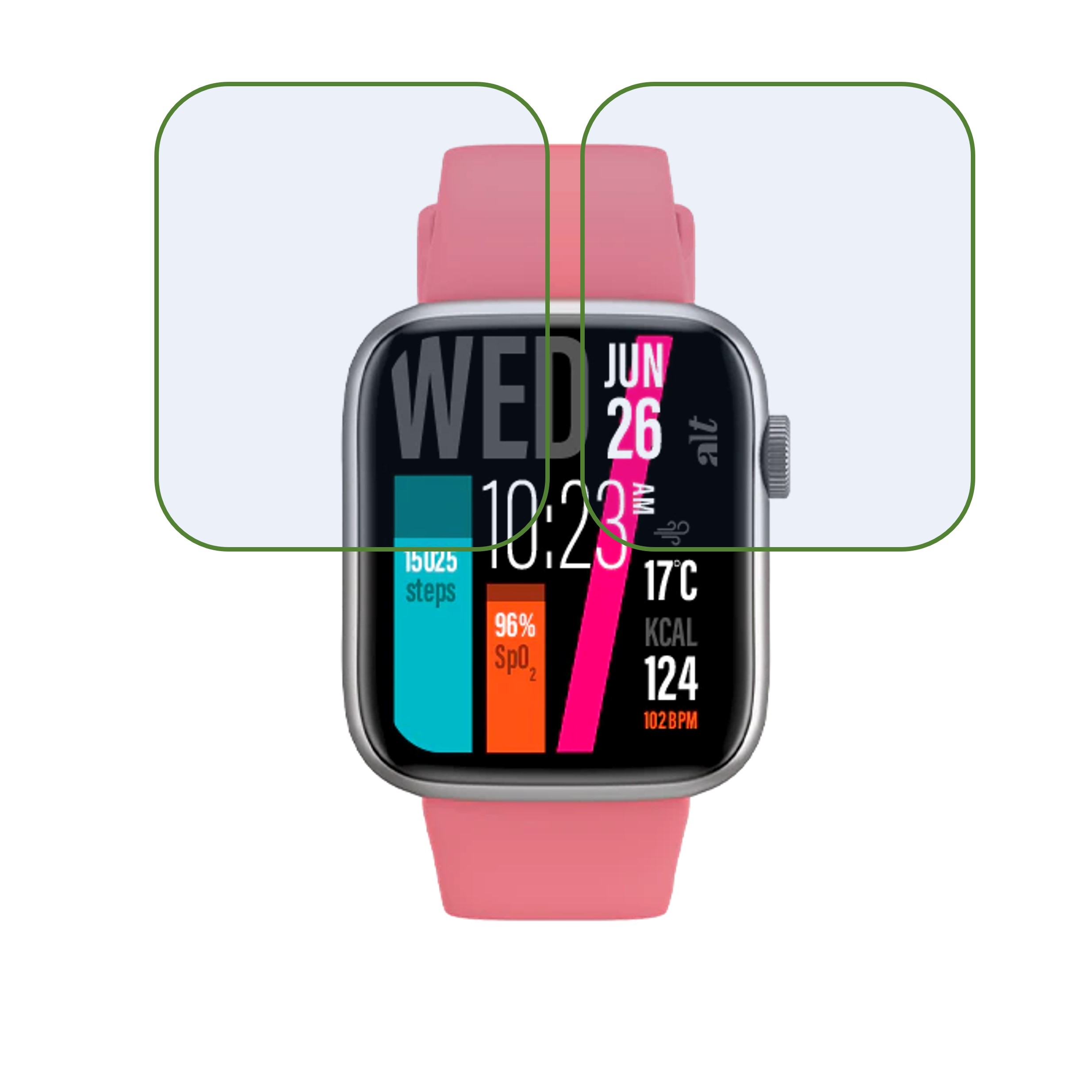 Alt Lit Smartwatch Smartwatch Screen Protector 9H Protective Compatible Flexible