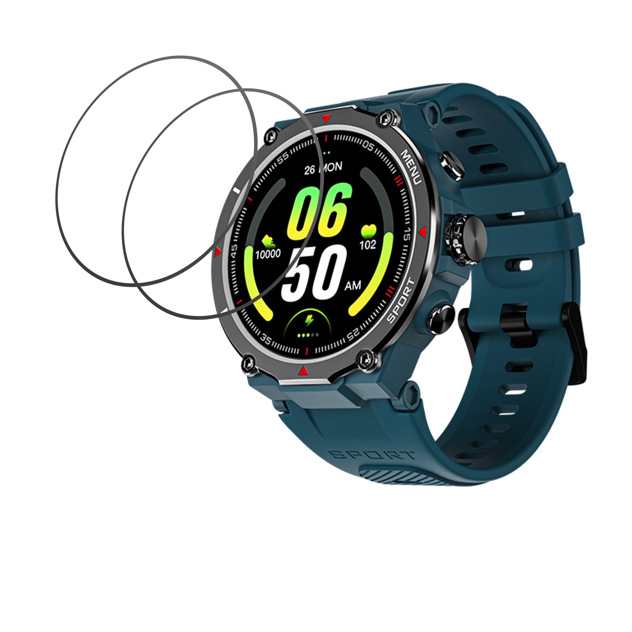 NoiseFit Force Smartwatch Smartwatch Screen Protector 9H Protective Compatible Flexible