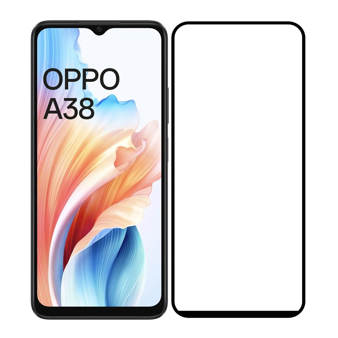 Tempered Glass Screen Protector Guard Compatible With Oppo A38/A18/A35/Y17s/A2x/A59 Edge to Edge Coverage With Free Installation Kit (Tempered Glass)