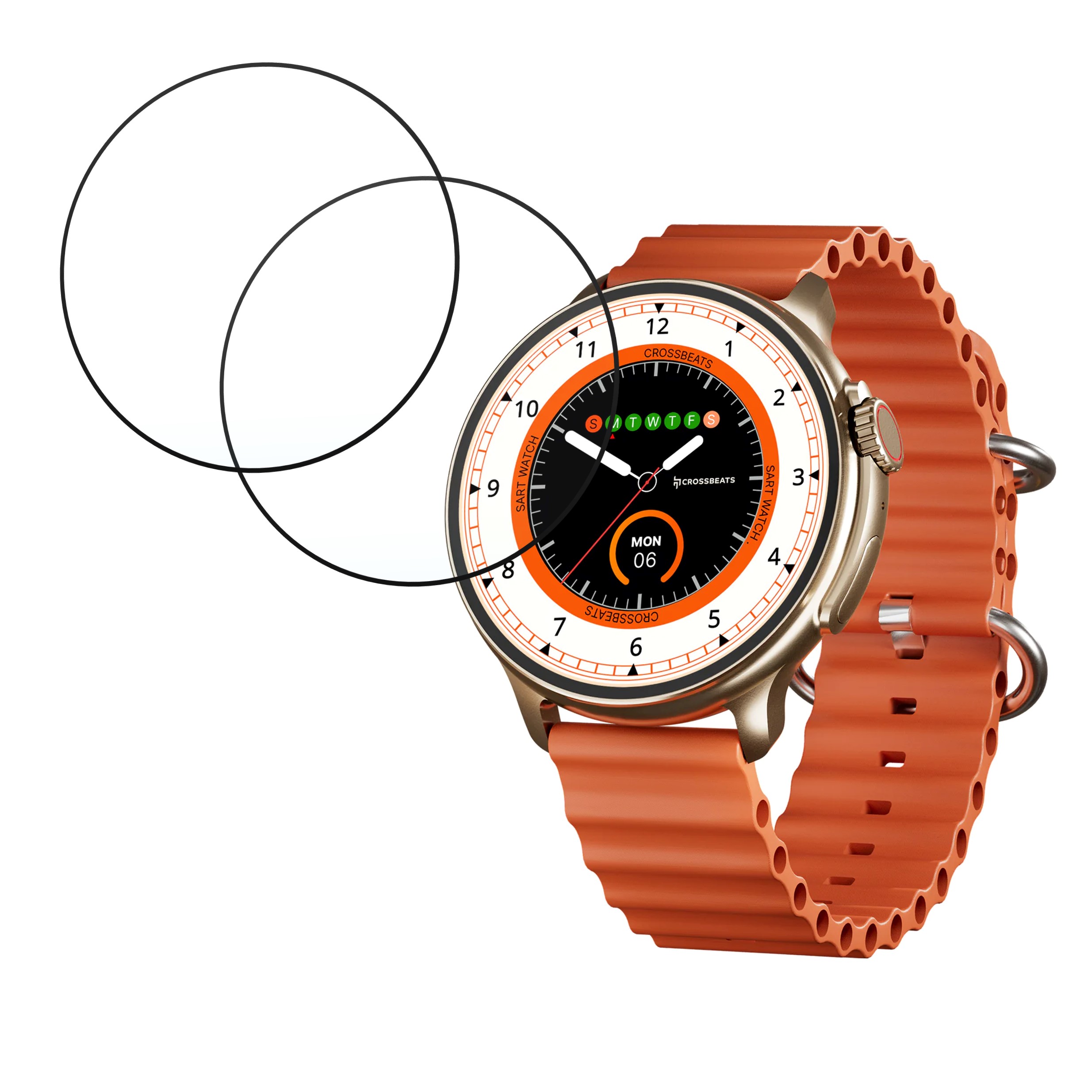 Crossbeats Aura Smartwatch Screen Protector 9H Protective Compatible Flexible