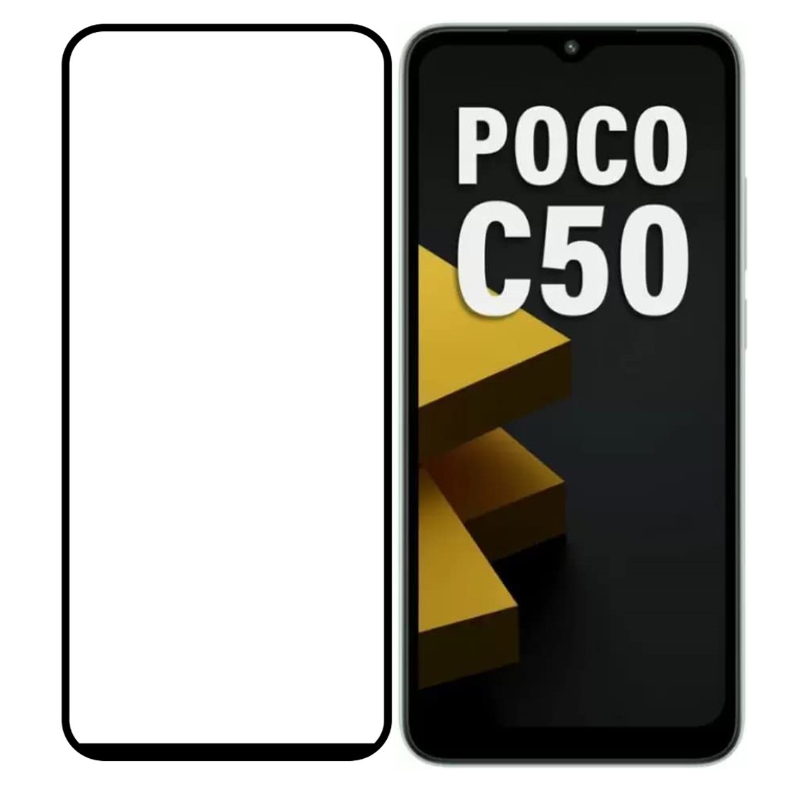 Tempered Glass Screen Protector Guard Compatible With Xiaomi Poco M4/M5/C50 Edge to Edge Coverage With Free Installation Kit (Tempered Glass)
