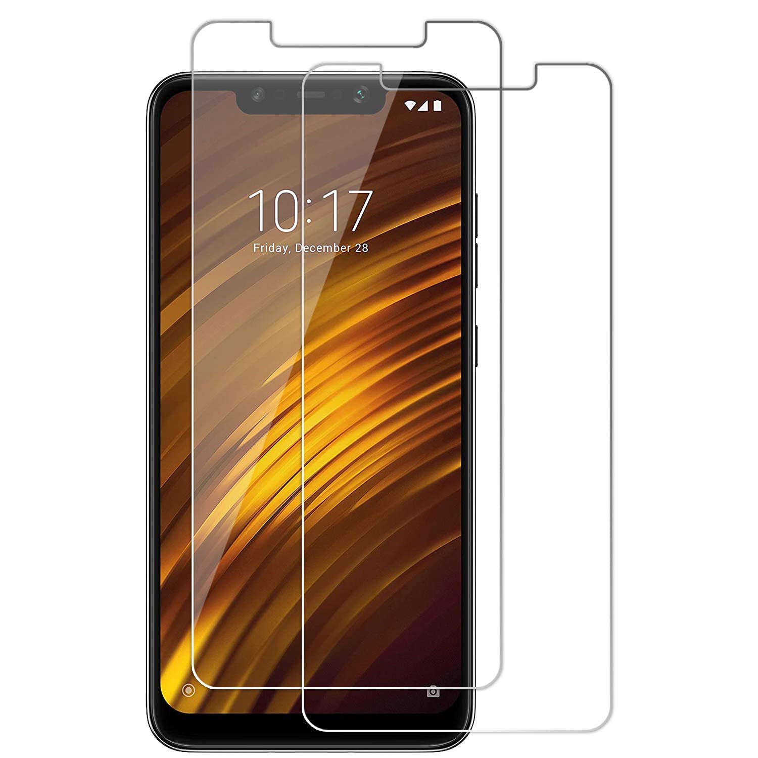 DVTECH® Pack of 02 Screen Protector Compatible with Xiaomi Poco f1 | Tempered Screen Guard