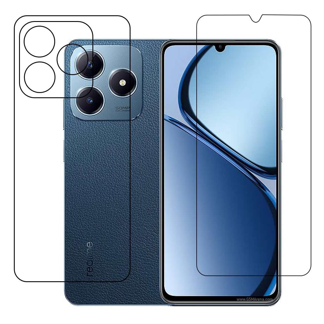 DVTECH® Mobile Screen Protector Compatible With Realme C63 Front & Back 9H Protective Flexible