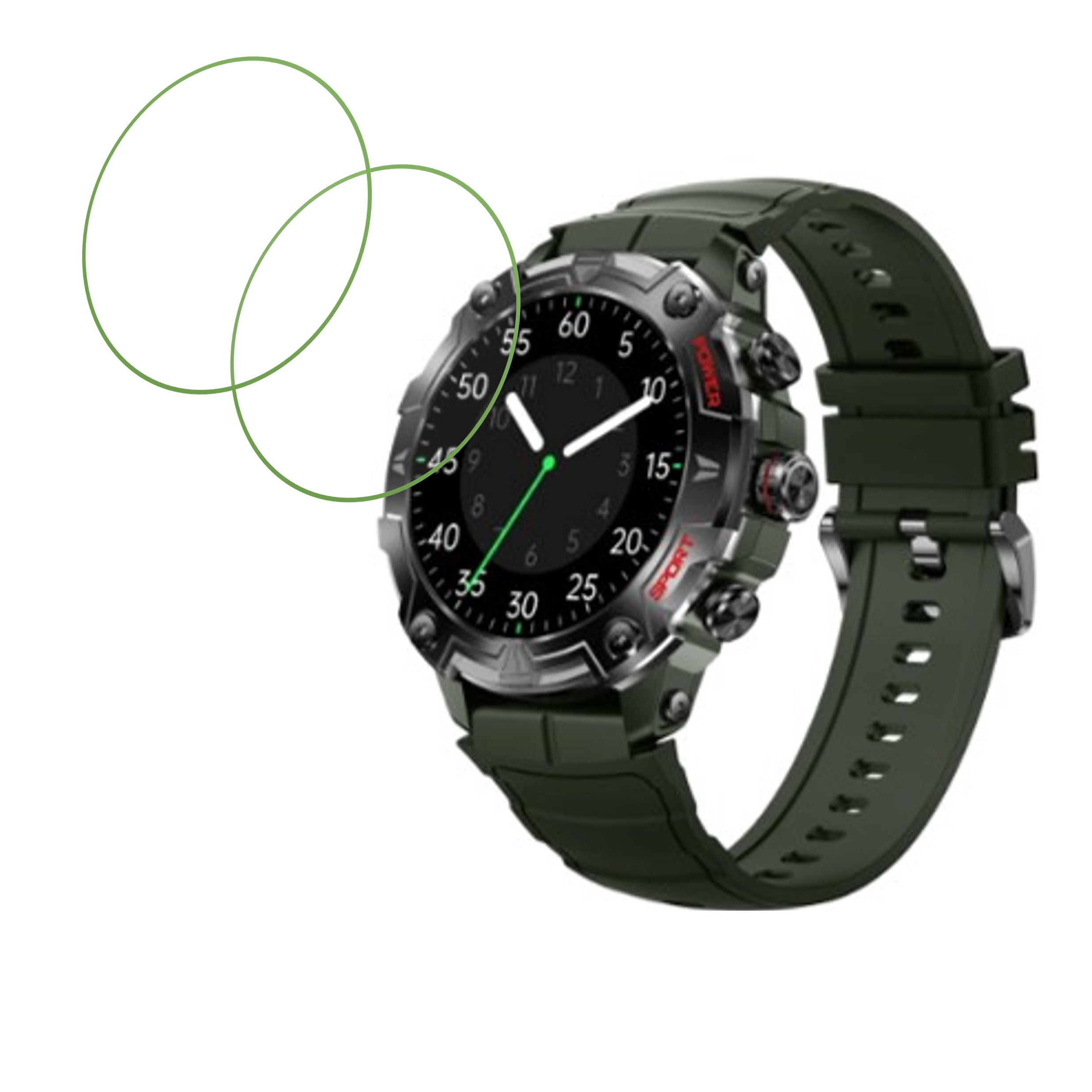 cultsport Shock X 1.43 Smartwatch Screen Protector 9H Protective Compatible Flexible