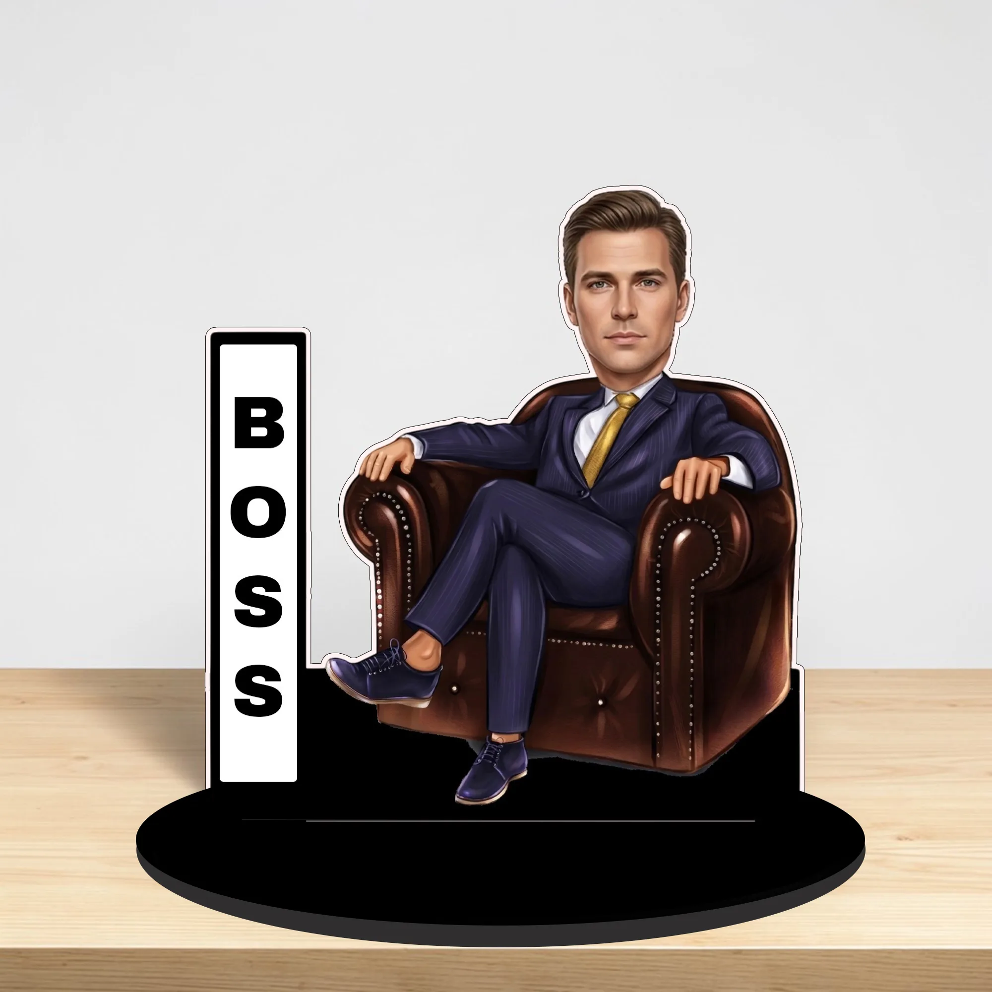 Personalized Boss Caricature Standee with Name | Custom Leader Gift | MDF Wooden Table Top Caricature for Boss | Unique Corporate Gift | Office Desk Decor | DVMART®
