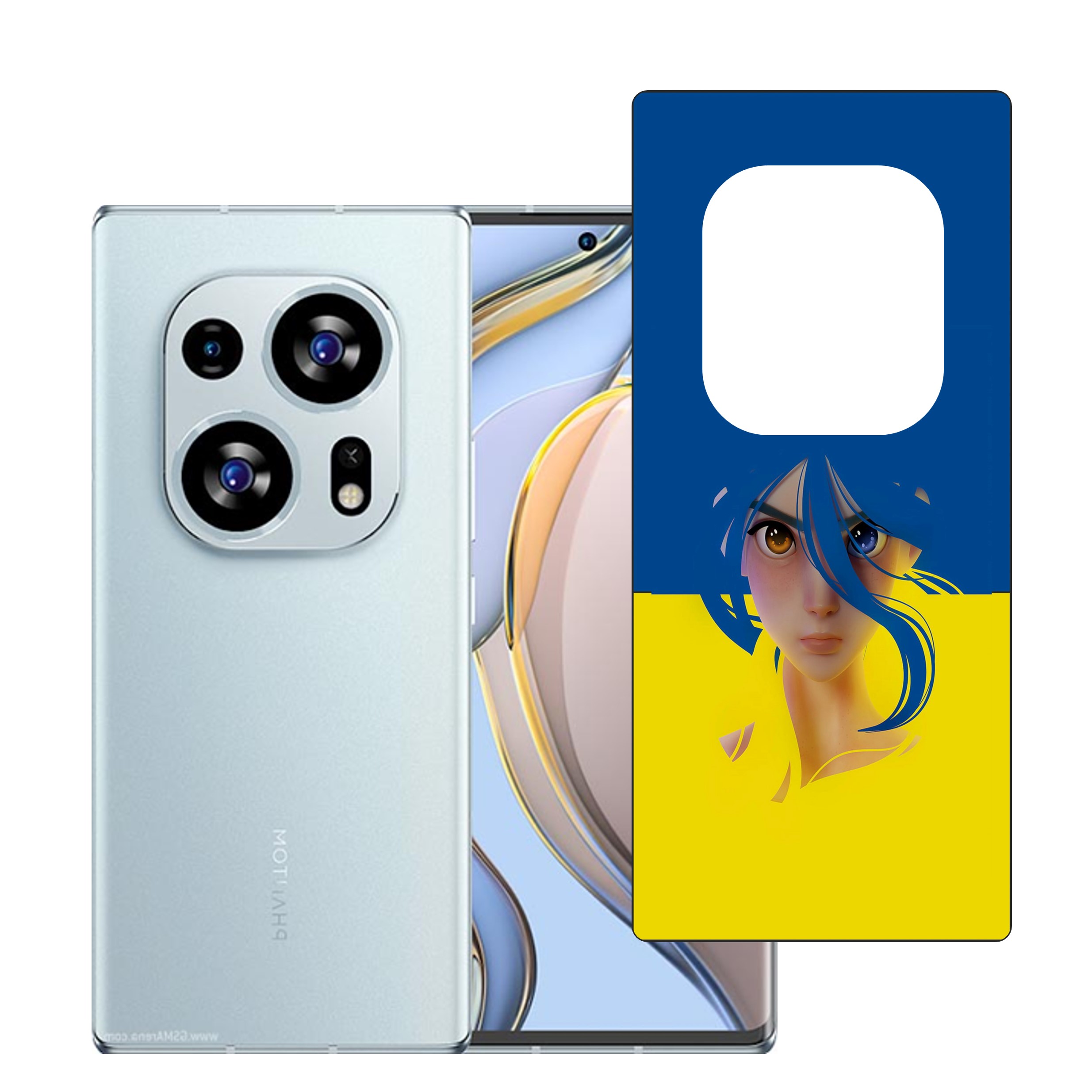 Tecno Phantom X2 UV Embossed Touch Feel Design back Skin Protector for (Not a Tempered glass)