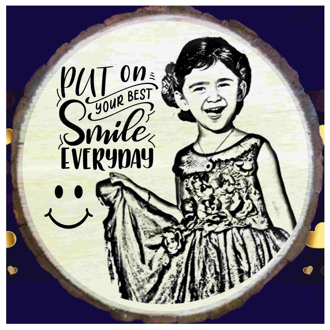 Customized Personalized Wooden Round Shape Table Top Photos for Birthday Kids Baby for Your Love