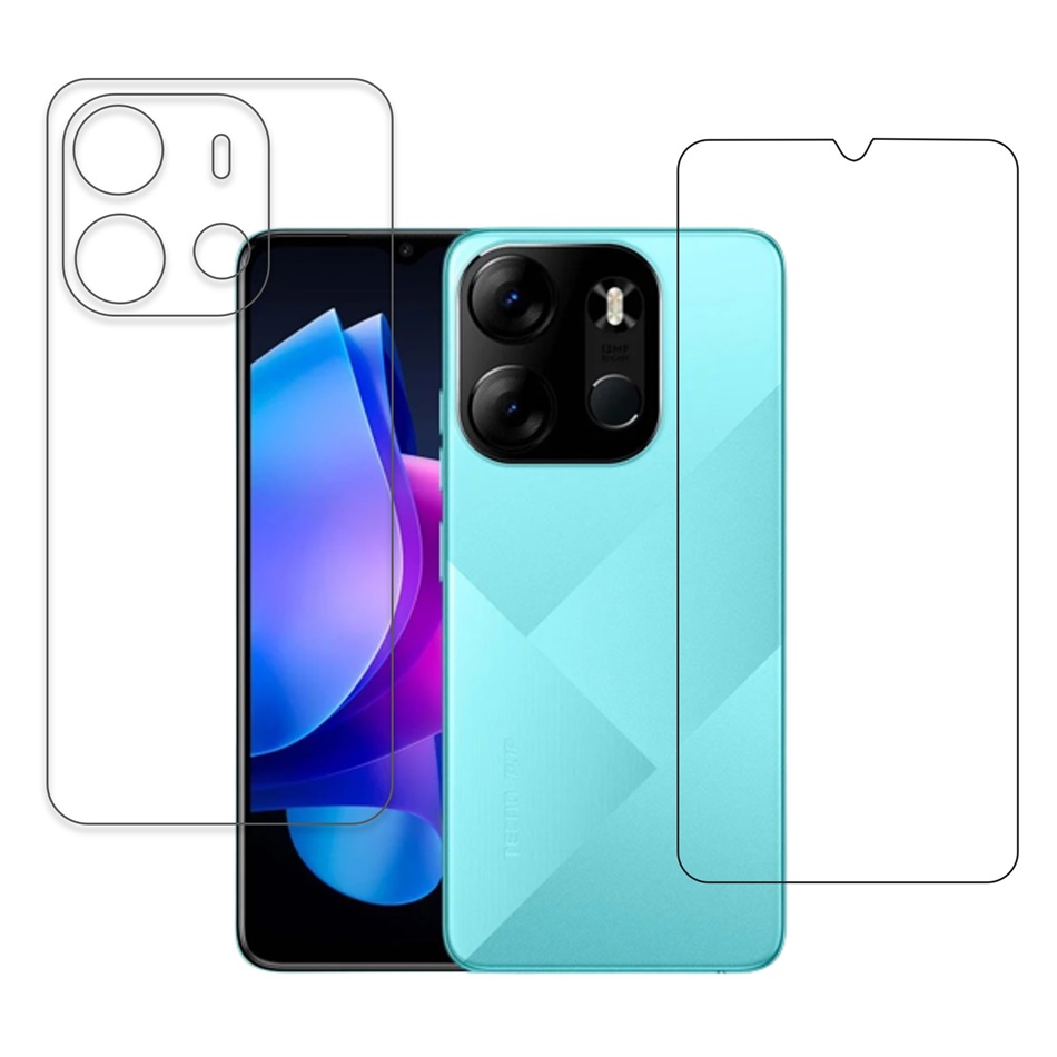 Tecno Pop 7 Pro 9H Protective Compatible Mobile Screen Protector For Front & Back (Not a Tempered glass)