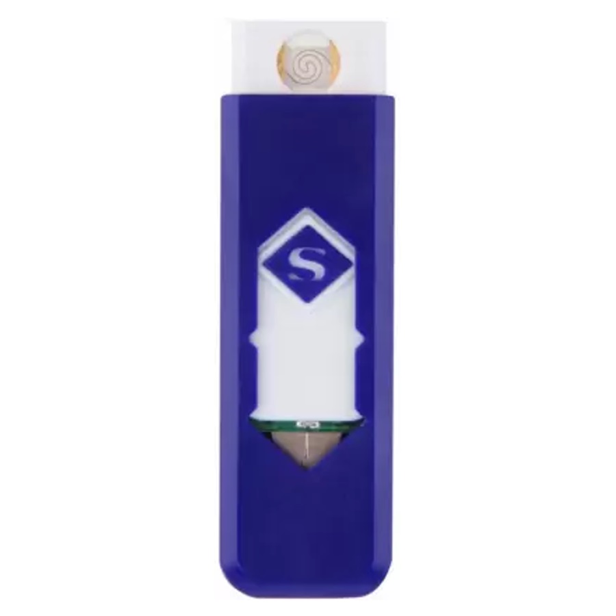 Environment Protection USB Smart Electronic Smoking Lighter Windproof Slim Coil Double Side Ignition Light (pack of 1 Blue)