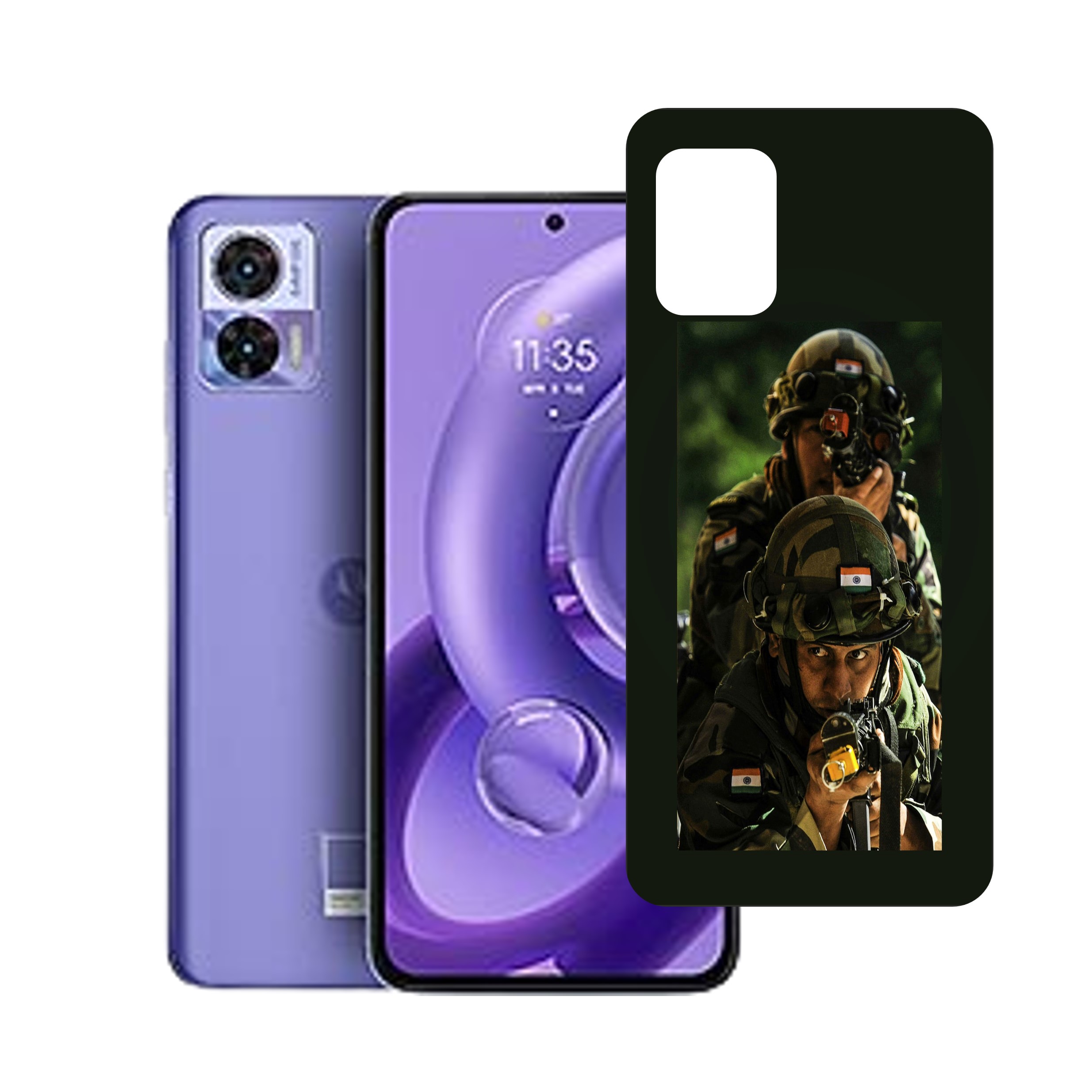 Motorola Edge 30 NeoUV Embossed Touch Feel Combat Design back Skin Protector for  (Not a Tempered glass)