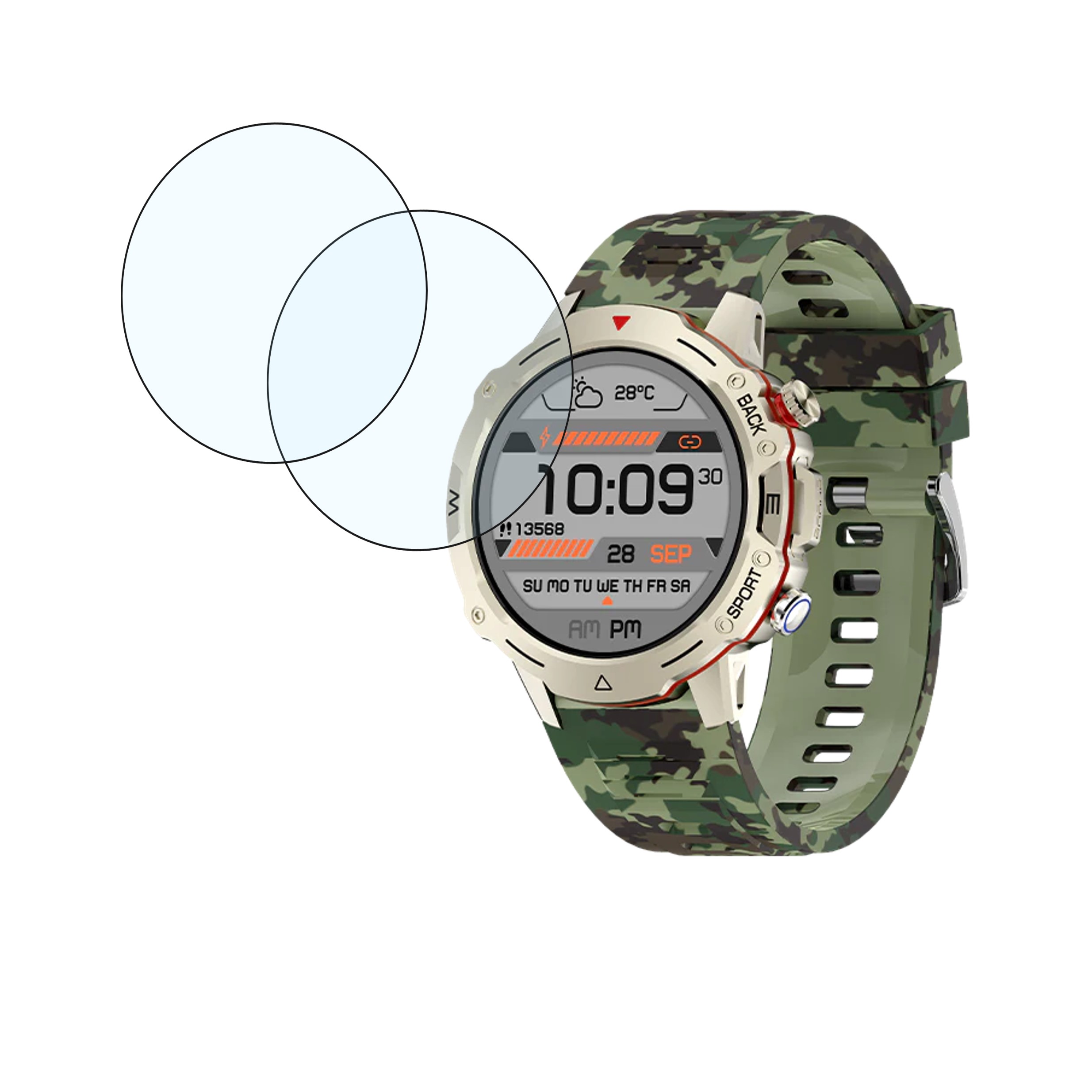 Fire Boltt Grenade Smartwatch Screen Protector 9H Protective Compatible Flexible