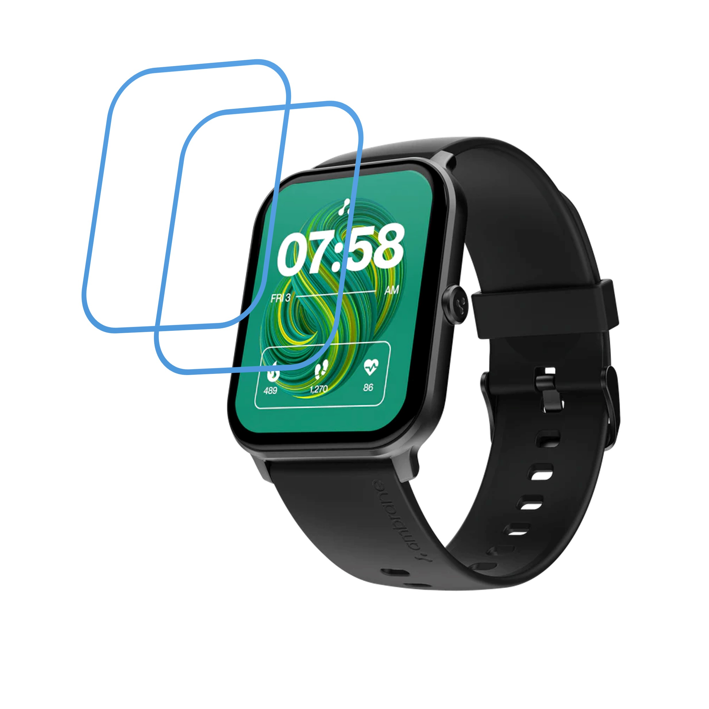 Ambrane Wise Glaze Smartwatch Screen Protector 9H Protective Compatible Flexible
