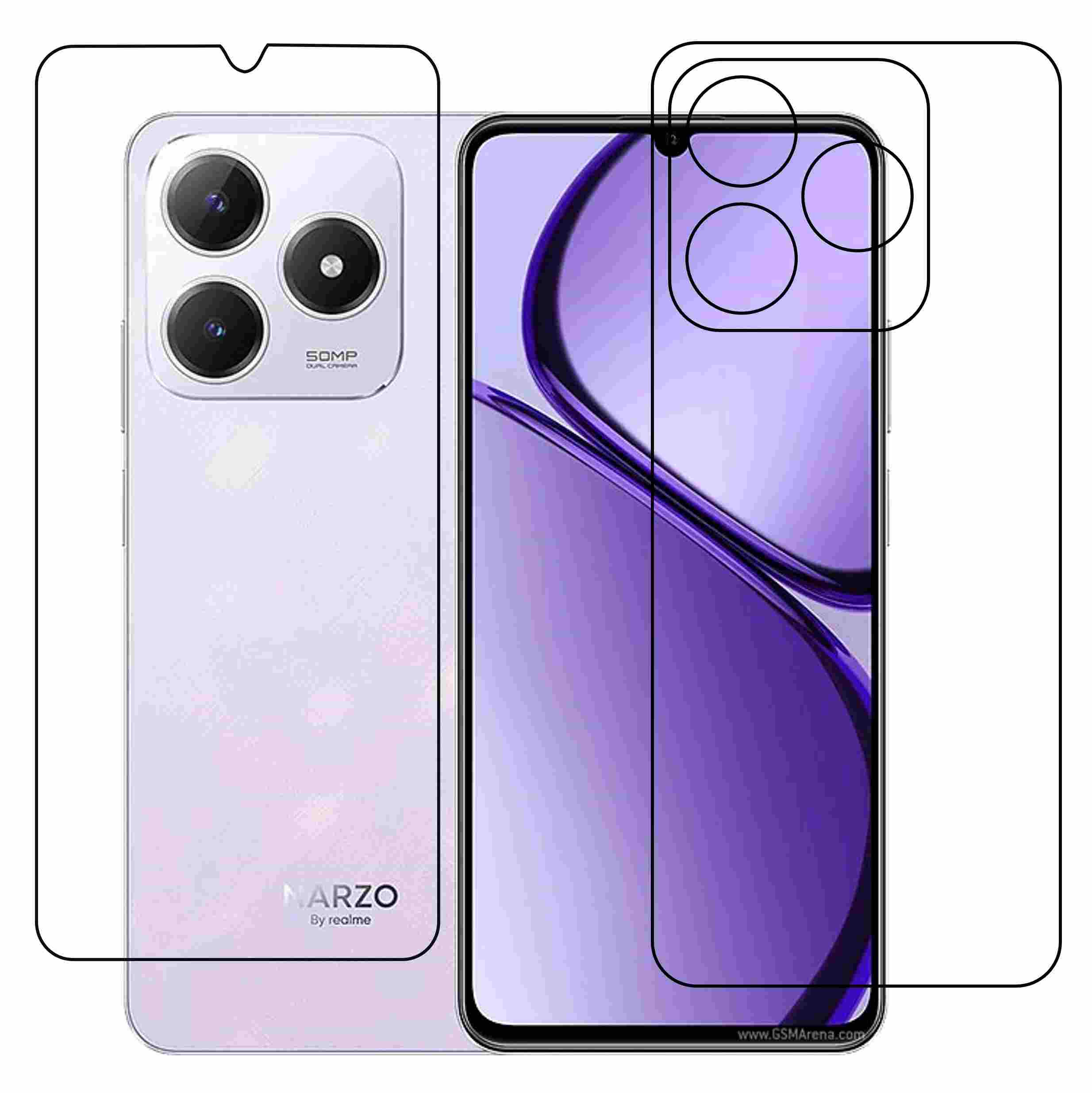 DVTECH® Mobile Screen Protector Compatible With Realme N63 Front & Back 9H Protective Flexible