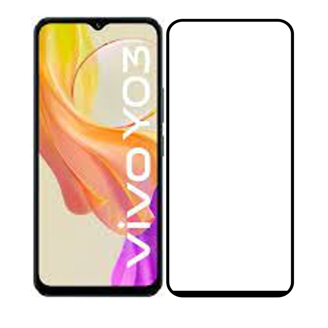 Tempered Glass Screen Protector Guard Compatible With Vivo Y03/Y28/Y18/Y33/Y18e/T3 Lite Edge to Edge Coverage With Free Installation Kit (Tempered Glass)