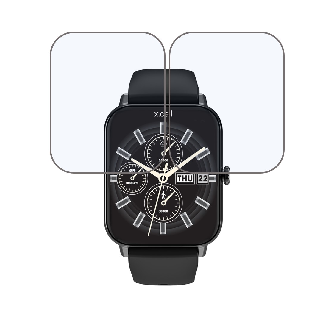 X.Cell G8 SILICON BLACK Compatible Smartwatch Screen Protector (Pack of 02)