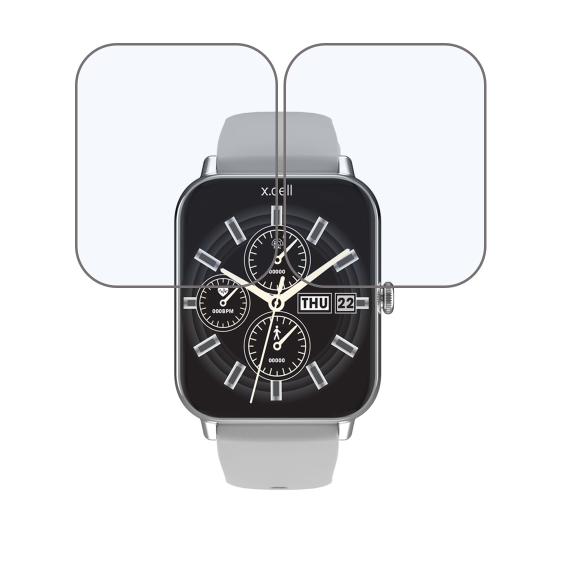 X.Cell G8 SILICON GRAY Compatible Smartwatch Screen Protector (Pack of 02)