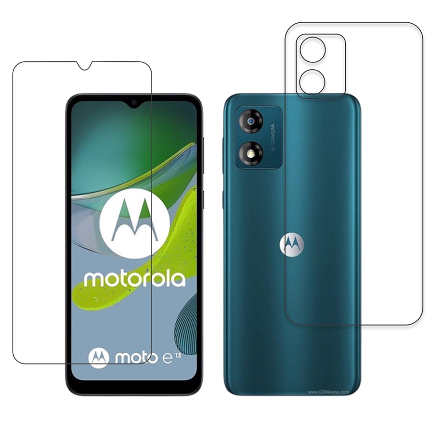 Motorola Moto E13 9H Protective Compatible Mobile Screen Protector For Front & Back (Not a Tempered glass)
