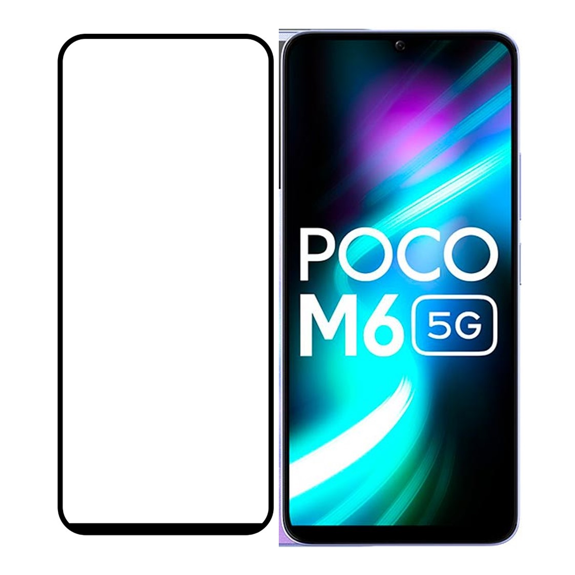 Tempered Glass Screen Protector Guard Compatible With Xiaomi Poco C65/M6 5G Edge to Edge Coverage With Free Installation Kit (Tempered Glass)