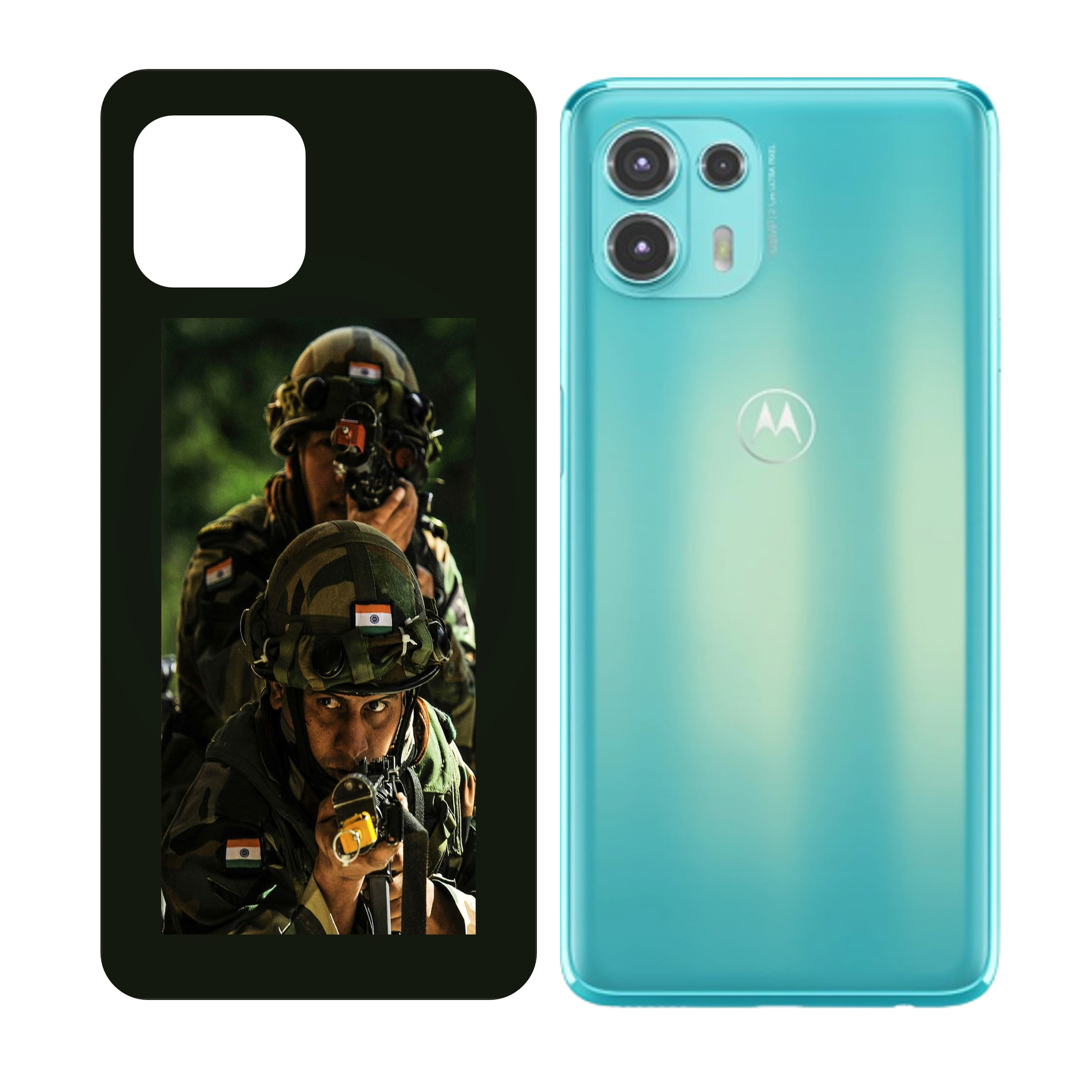 Motorola Edge 20 FusionUV Embossed Touch Feel Combat Design back Skin Protector for  (Not a Tempered glass)