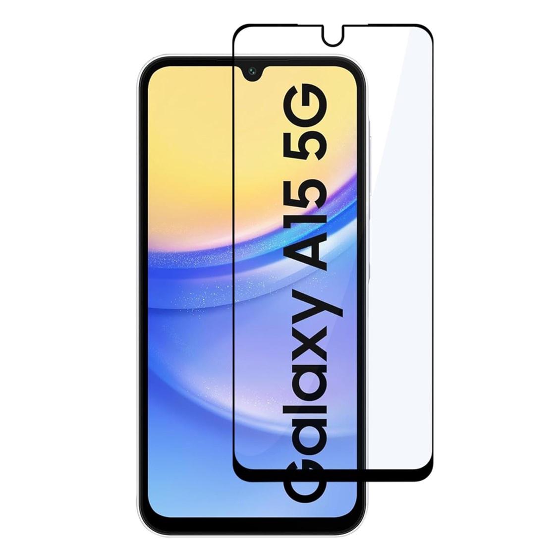 Galaxy A15 Compatible Tempered Glass Edge to Edge screen covered Fast Fingerprint Unlock