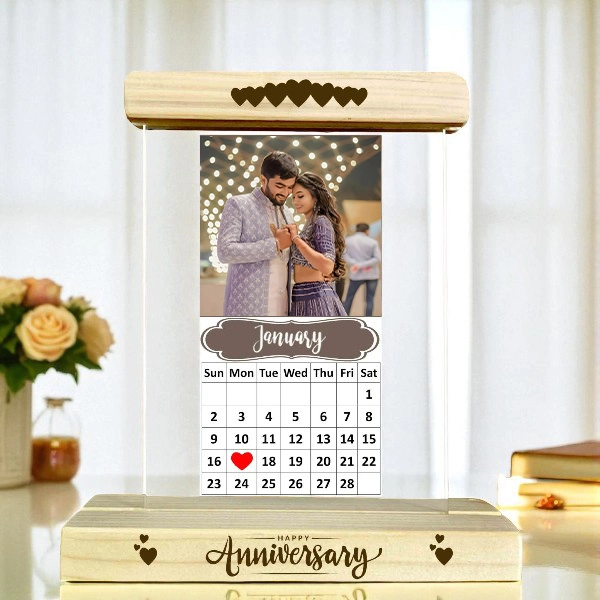 Timeless Moments, Perfectly Framed Personalized Stylish Acrylic Frame with wooden base