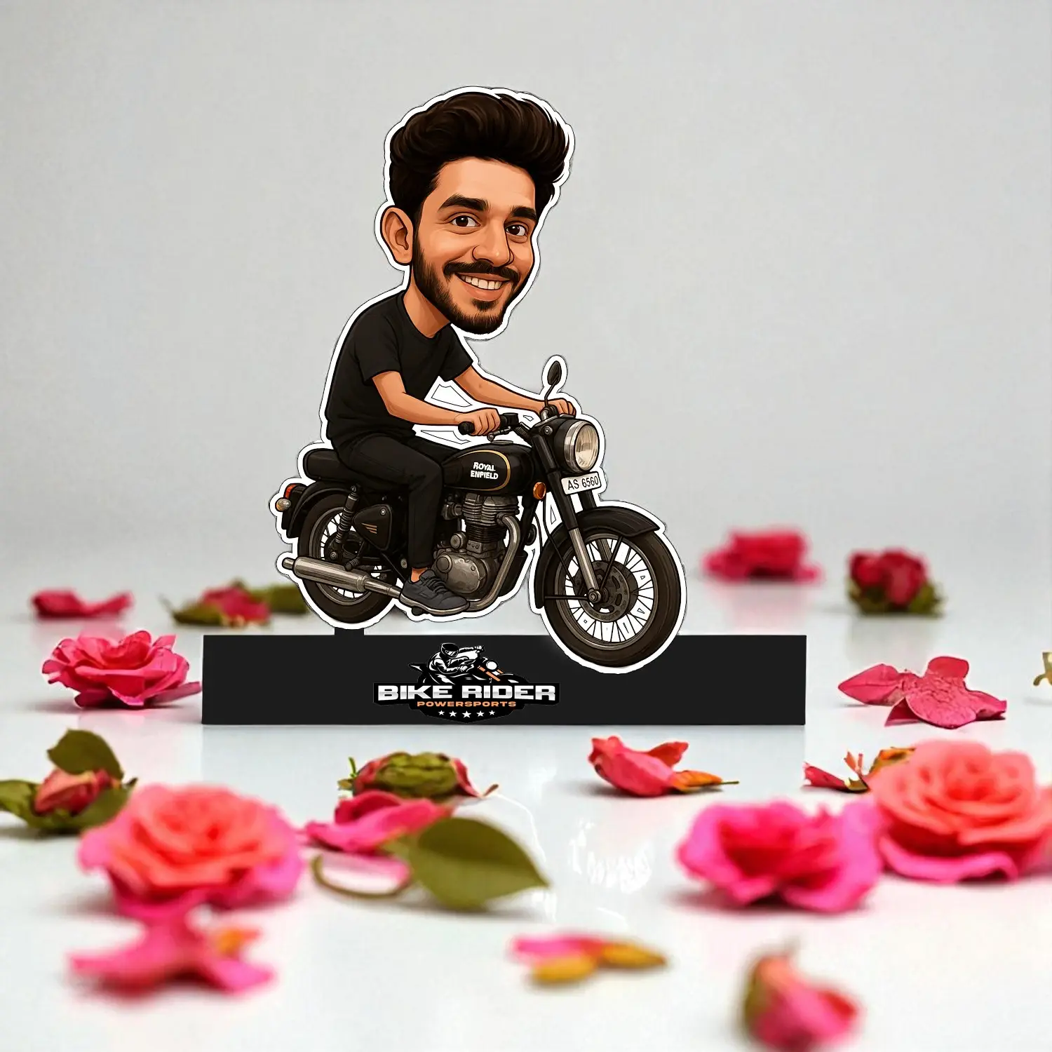 Personalized MDF Photo Cut Out – Custom Boy Bike Rider Cutout Photo Frame with Photo Print – Birthday MDF Photo Frame Design