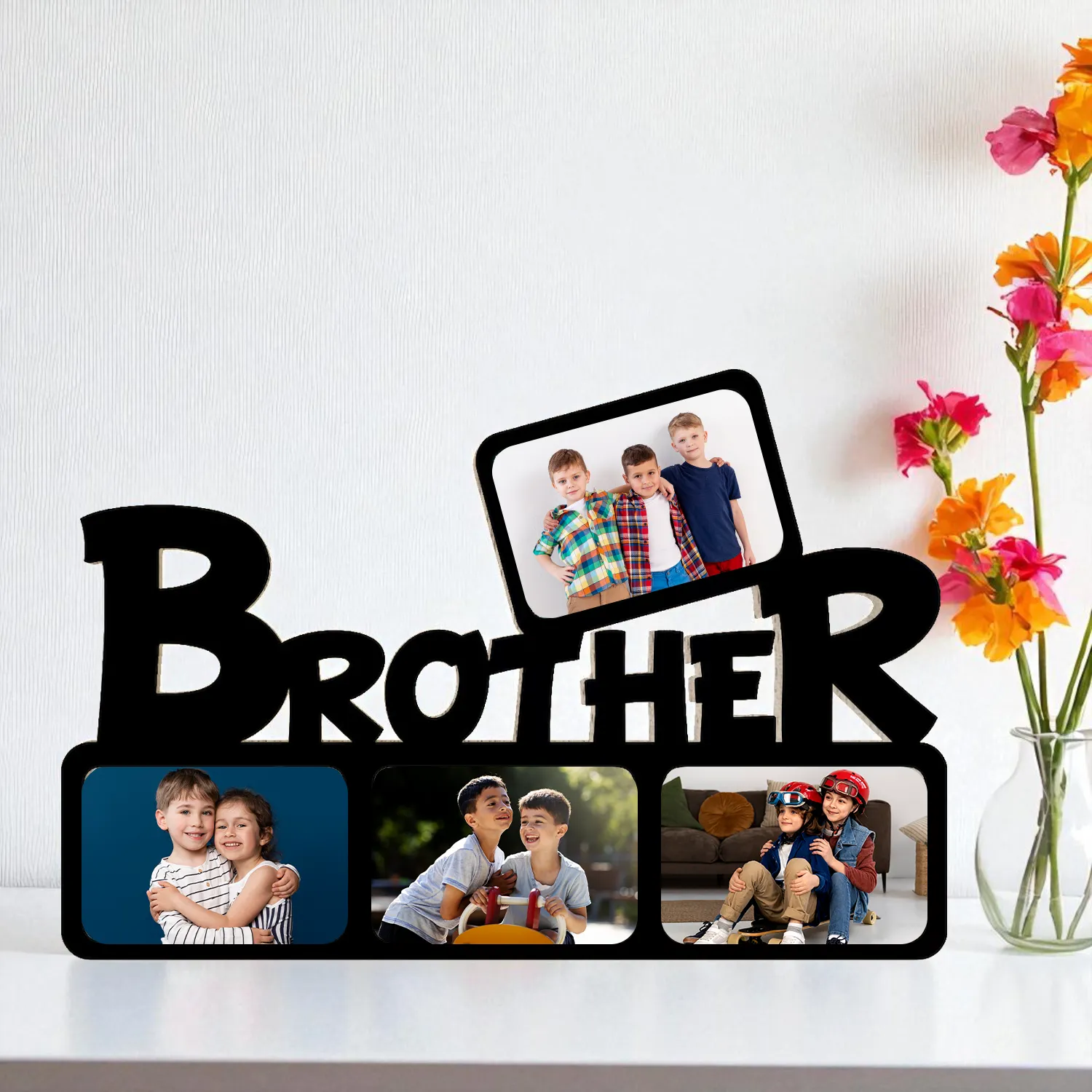 DVMART® Gift for Brother – Acrylic & MDF Laser Cut Designer Photo Frame
