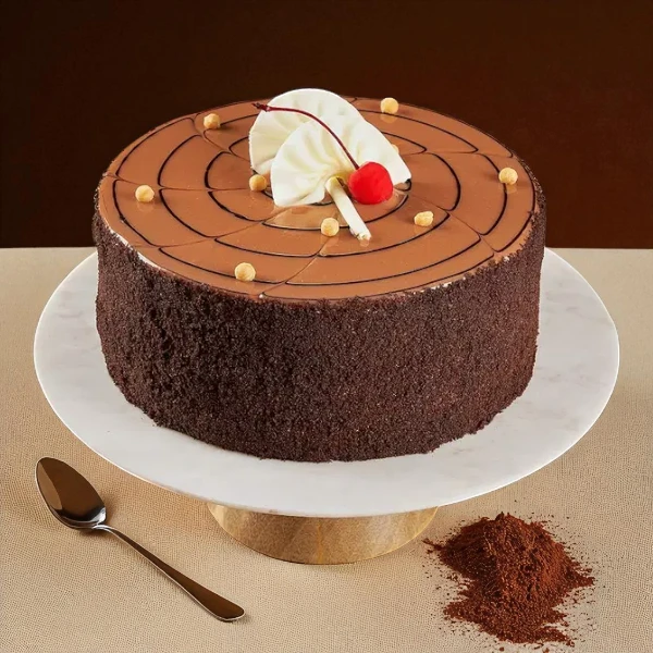 Chocolate Butterscotch Cake – Rich Choco Sponge with Cream & Cherry
