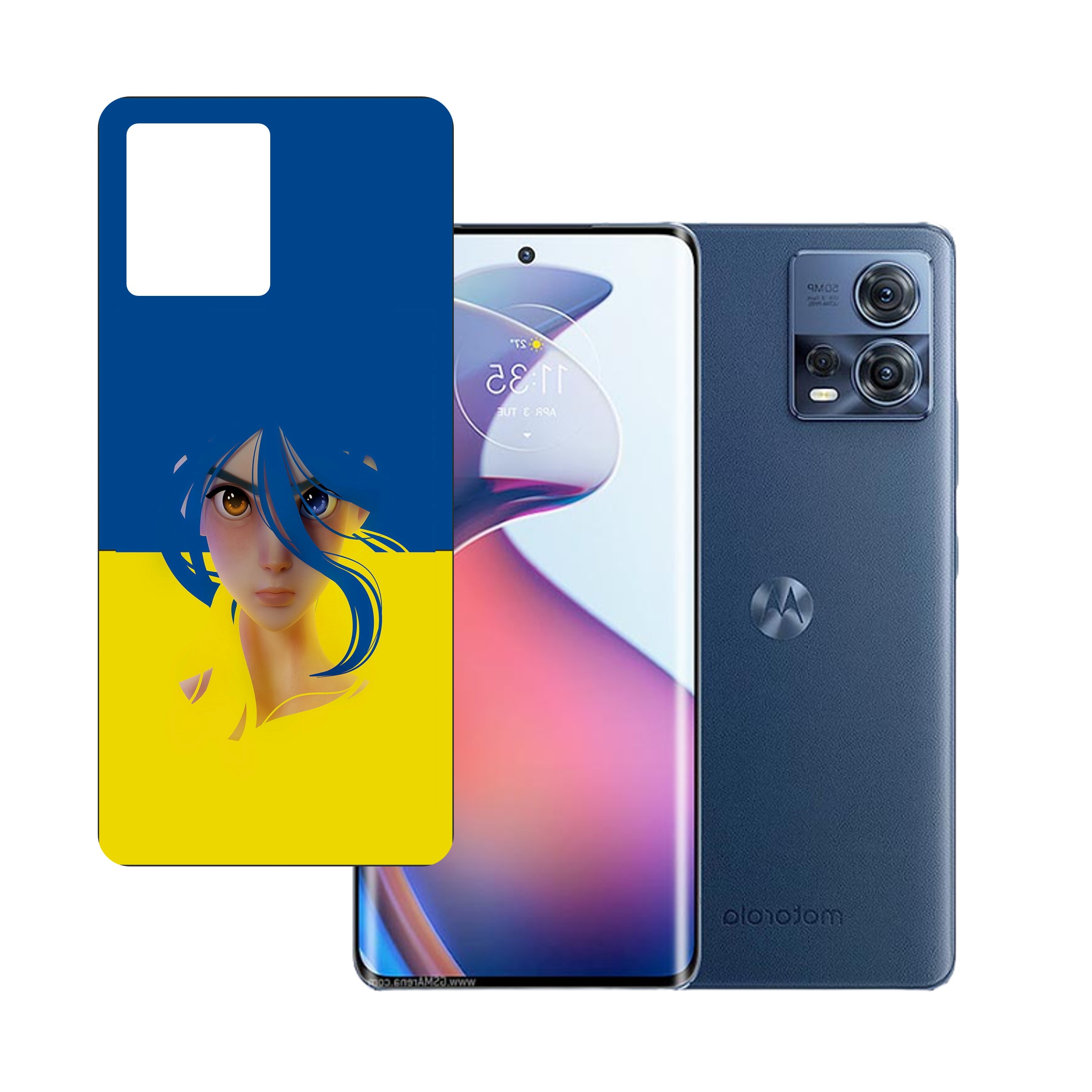 Motorola Moto S30 Pro UV Embossed Touch Feel Design back Skin Protector for (Not a Tempered glass)