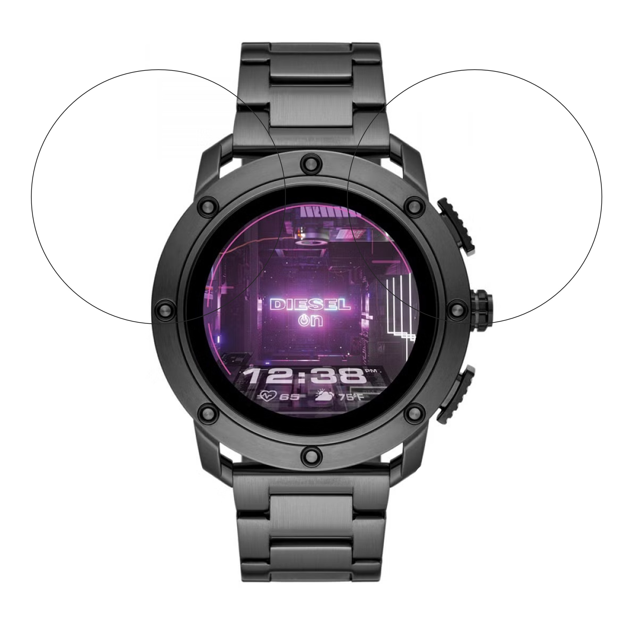 Diesel AXIAL MEN GREY DIGITAL WATCH Smartwatch Screen Protector 9H Protective Compatible Flexible