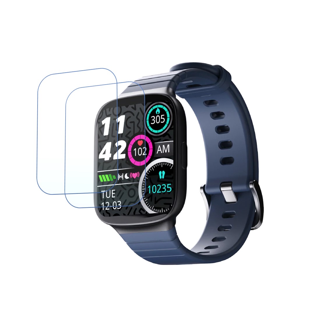 Ambrane FitShot Edge Smartwatch Screen Protector 9H Protective Compatible Flexible