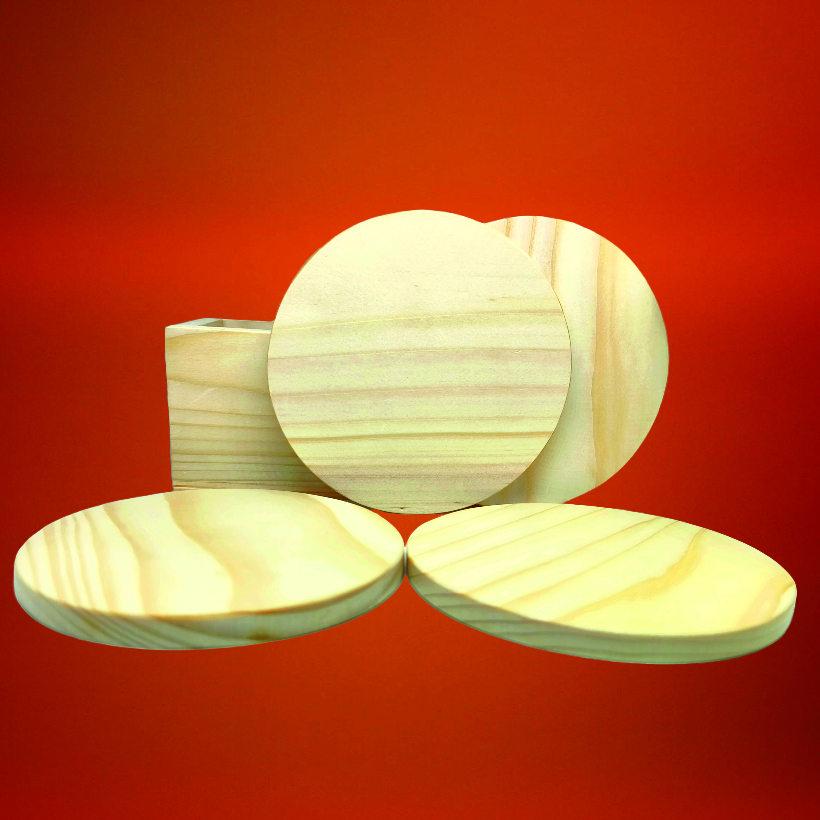 Stylish Wooden Tea Plain Coasters for Your Kitchen and Home Dcor -  (set of 4)