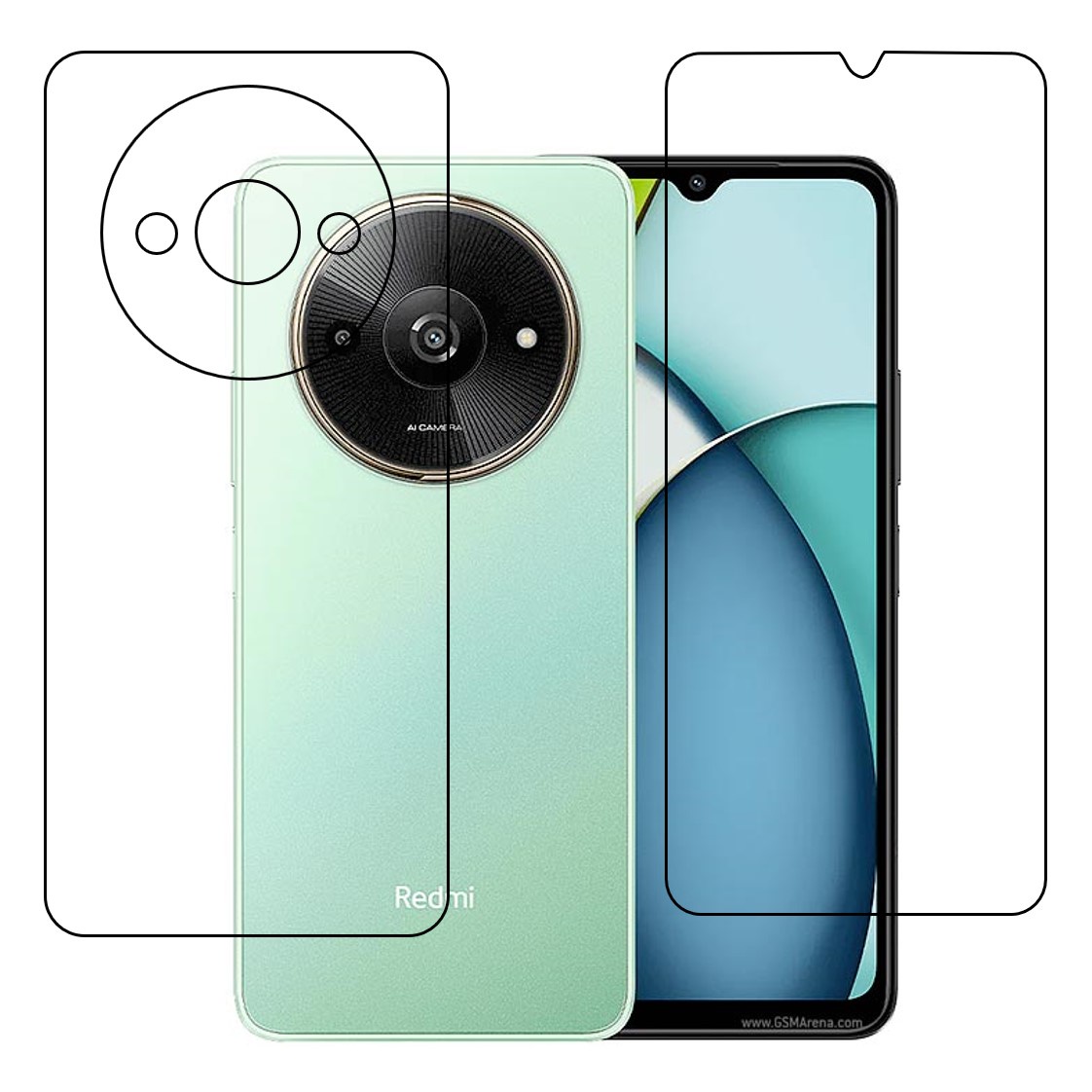 DVTECH® Mobile Screen Protector Compatible With Xiaomi Redmi A3x Front & Back 9H Protective Flexible