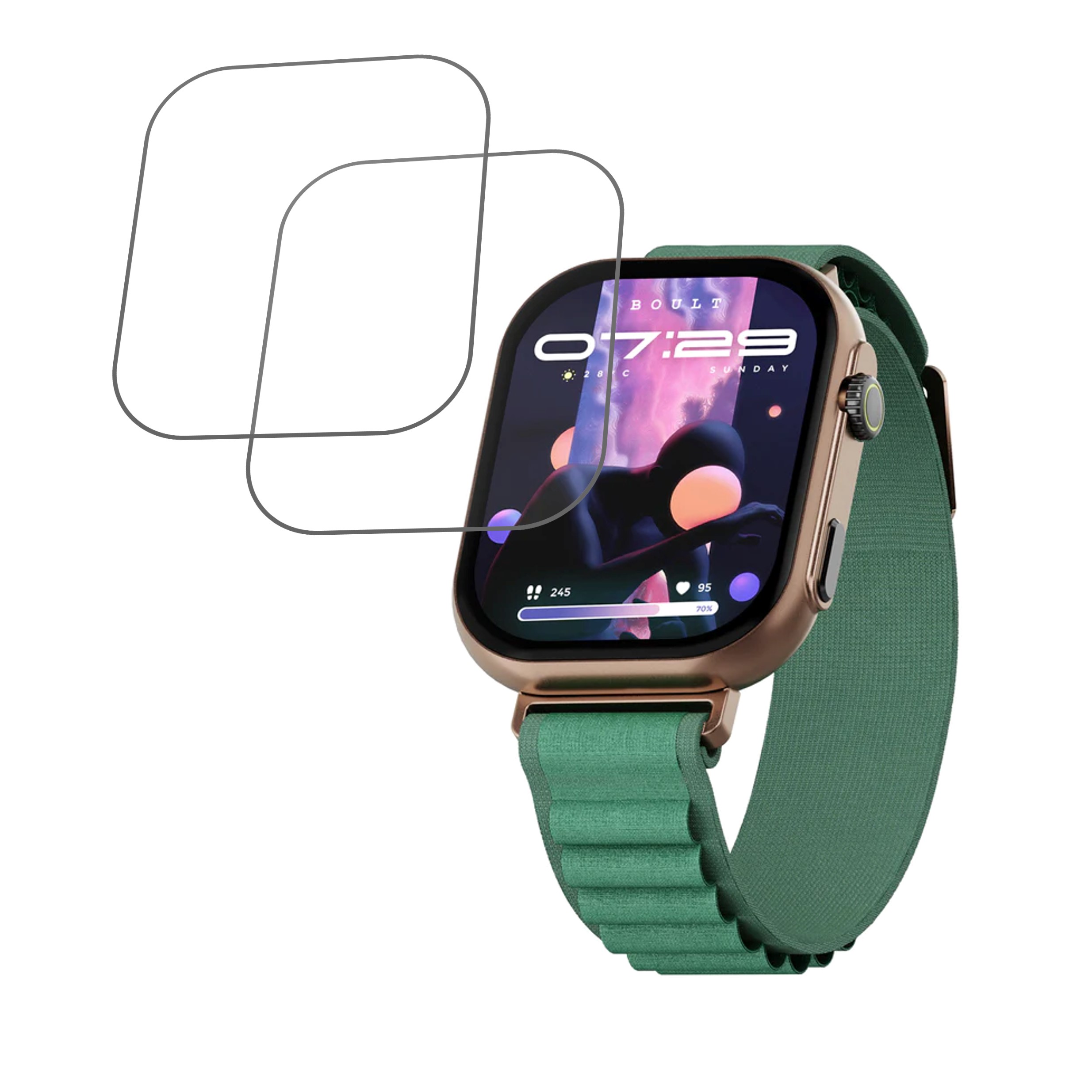 Boult Crown X Smartwatch Screen Protector 9H Protective Compatible Flexible