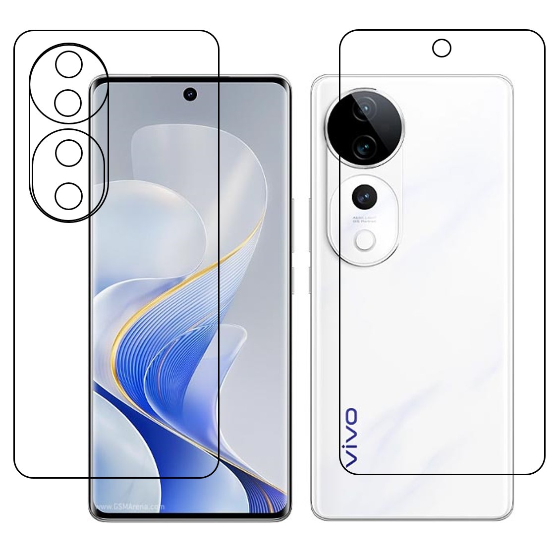 DVTECH® Mobile Screen Protector Compatible With Vivo S19 Pro Front & Back TPU Protective Flexible