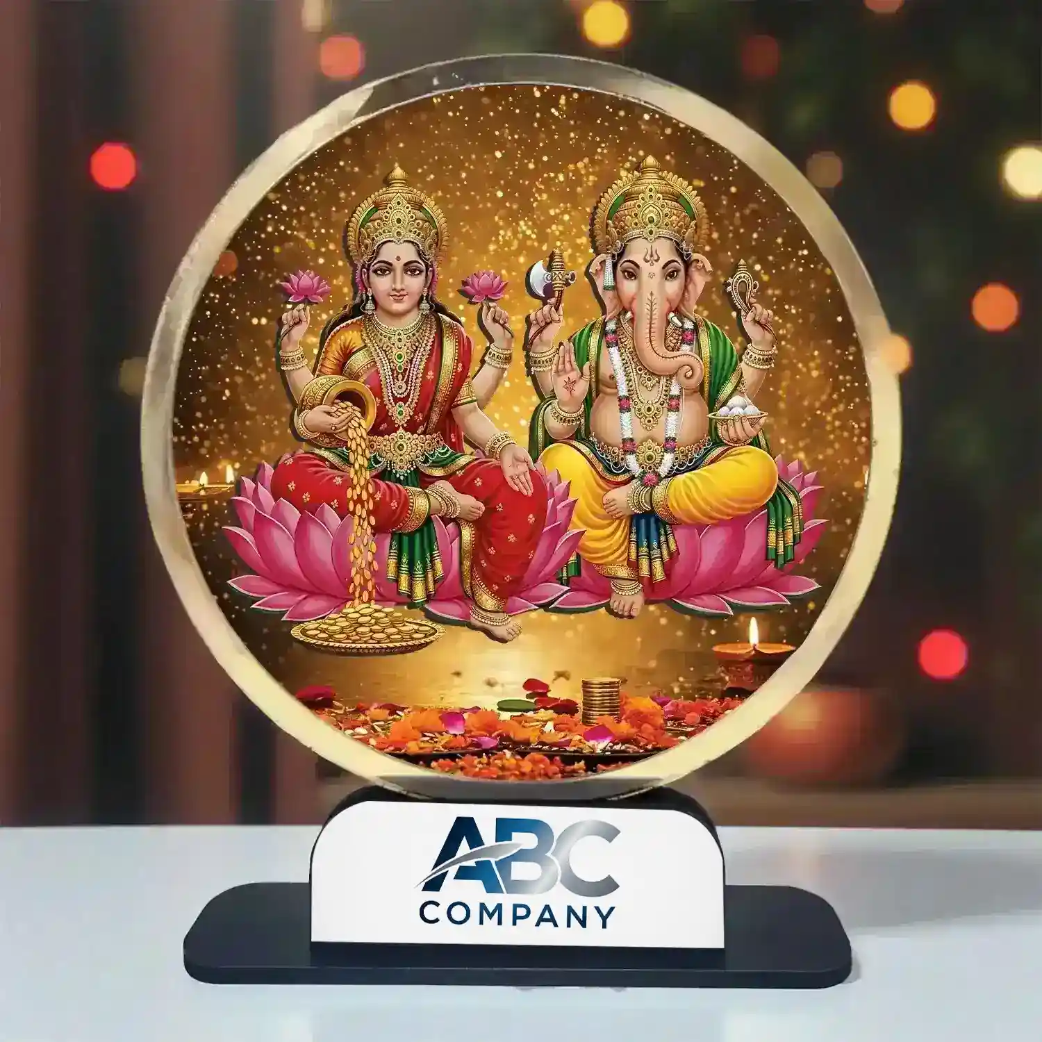 Corporate & Deepawali Gift – MDF/Acrylic Ganesh Lakshmi with Custom Brand Logo