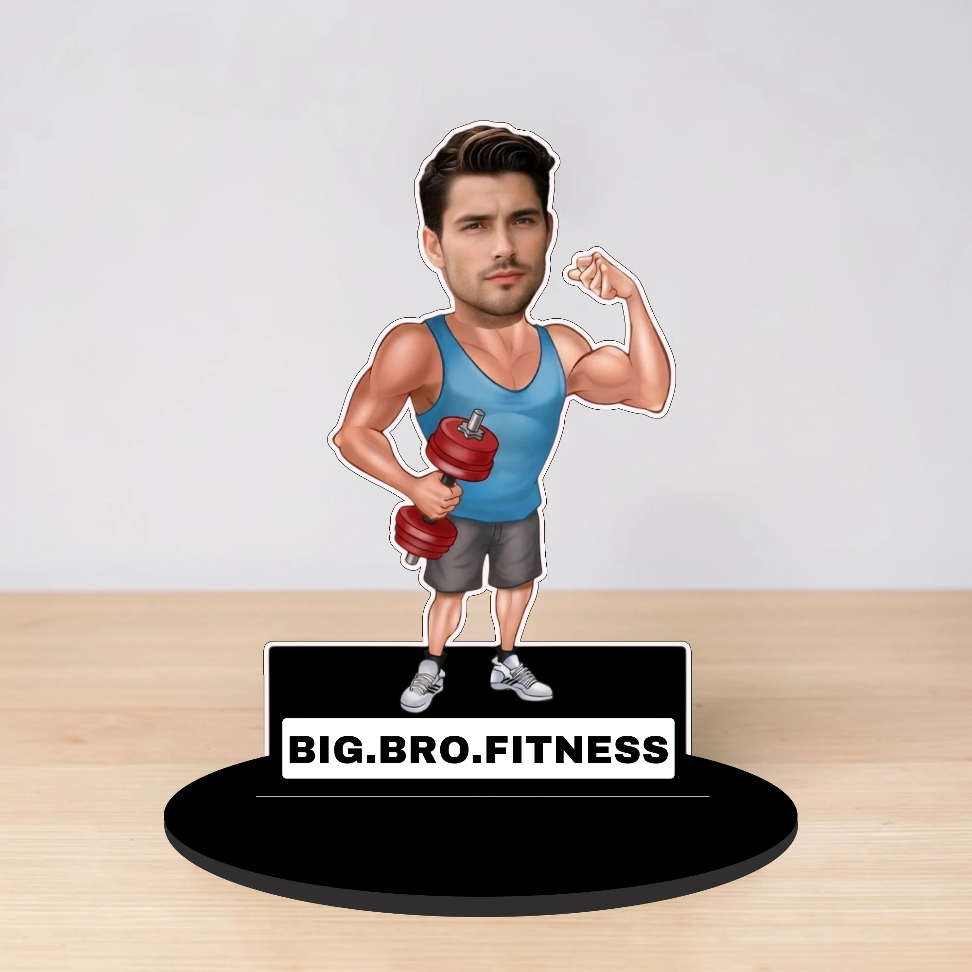 Personalized Gym Fitness Caricature Standee with Name | Custom Bodybuilder Gift | MDF Wooden Table Top Caricature for Gym Lovers | Unique Fitness Gift | Desk Decor | DVMART®