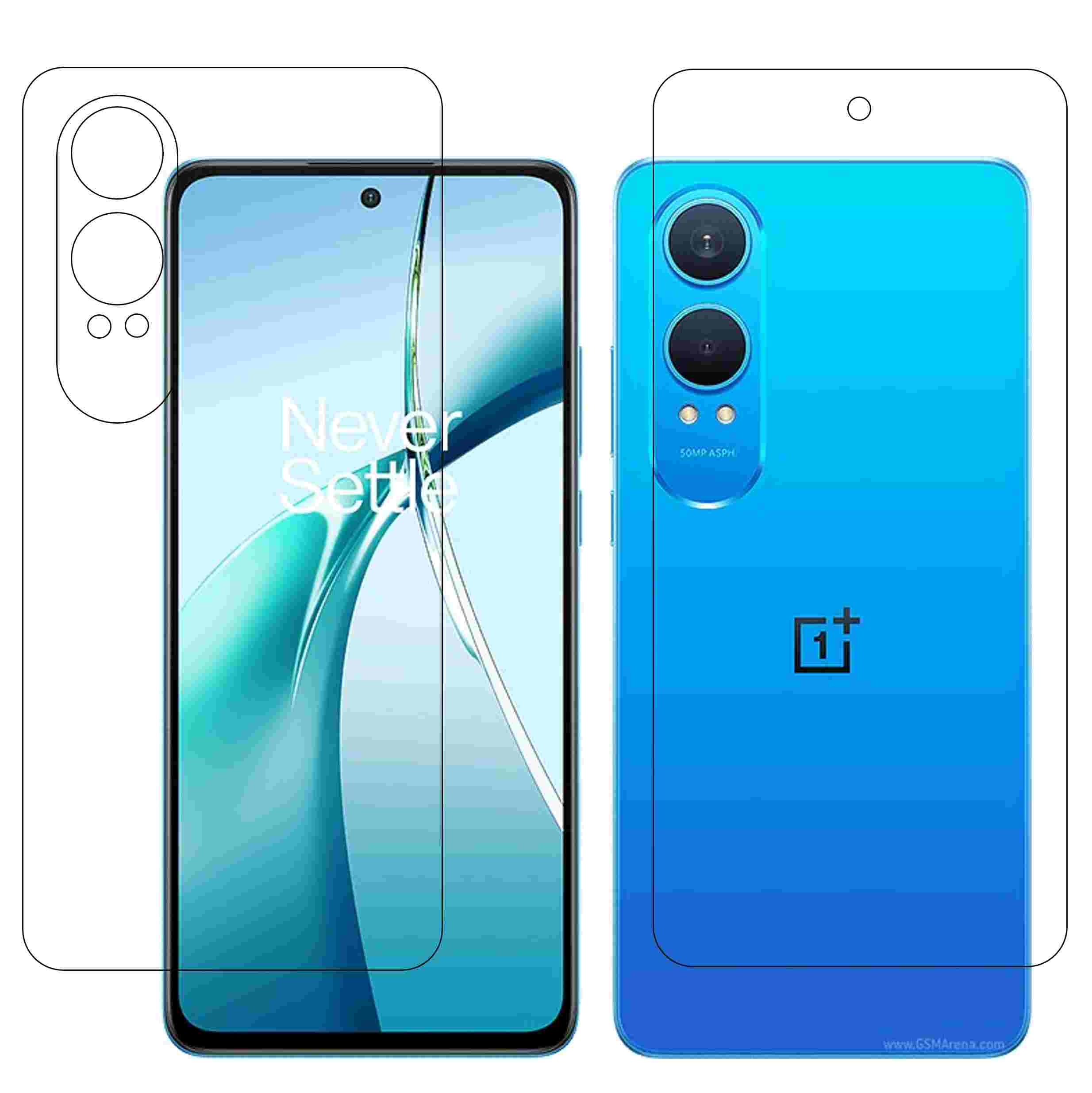 DVTECH® Mobile Screen Protector Compatible With OnePlus Nord CE4 Lite Front And Back 9H Protective Flexible