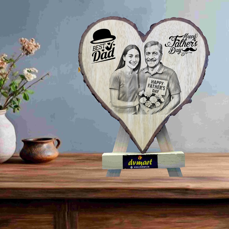 Father’s Day Mango Wood Picture Frame – Handcrafted & Natural | DVMART®
