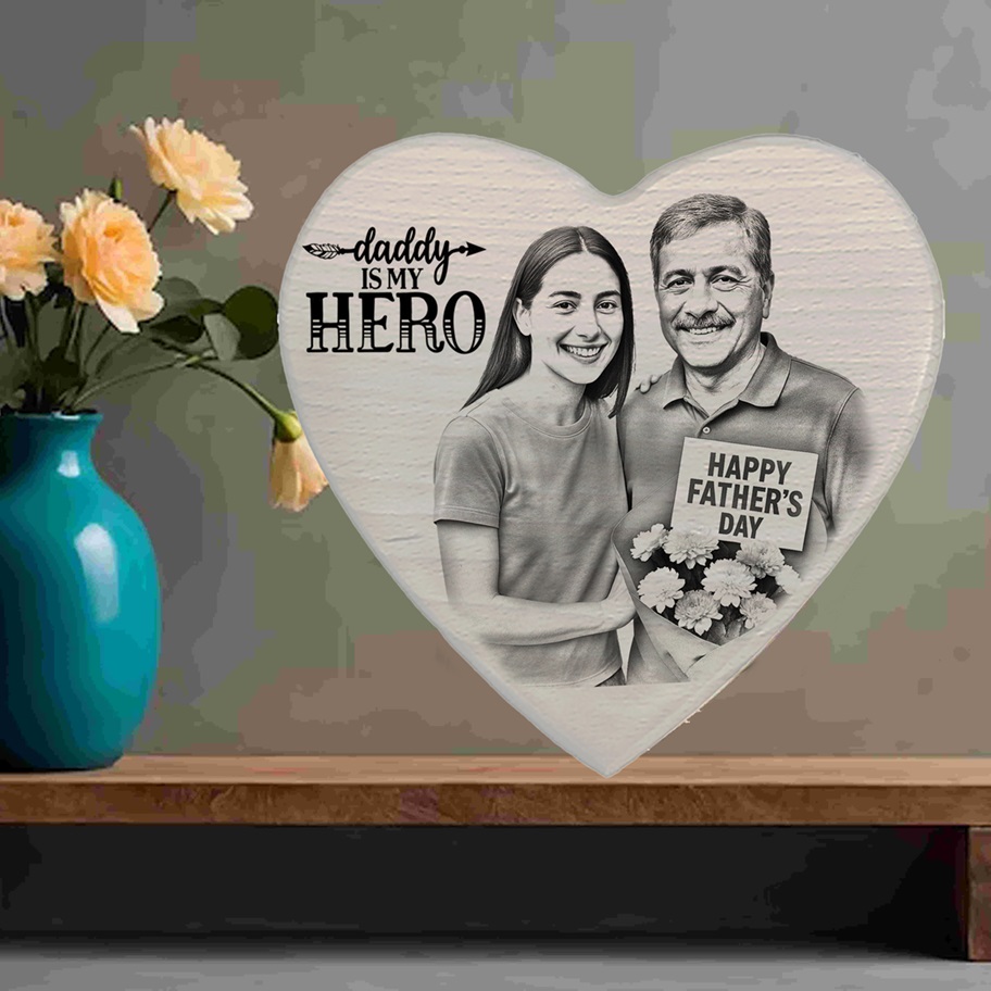Rustic Wooden Photo Frame for Dad – Father’s Day Keepsake| DVMART®  (Handmade in India)